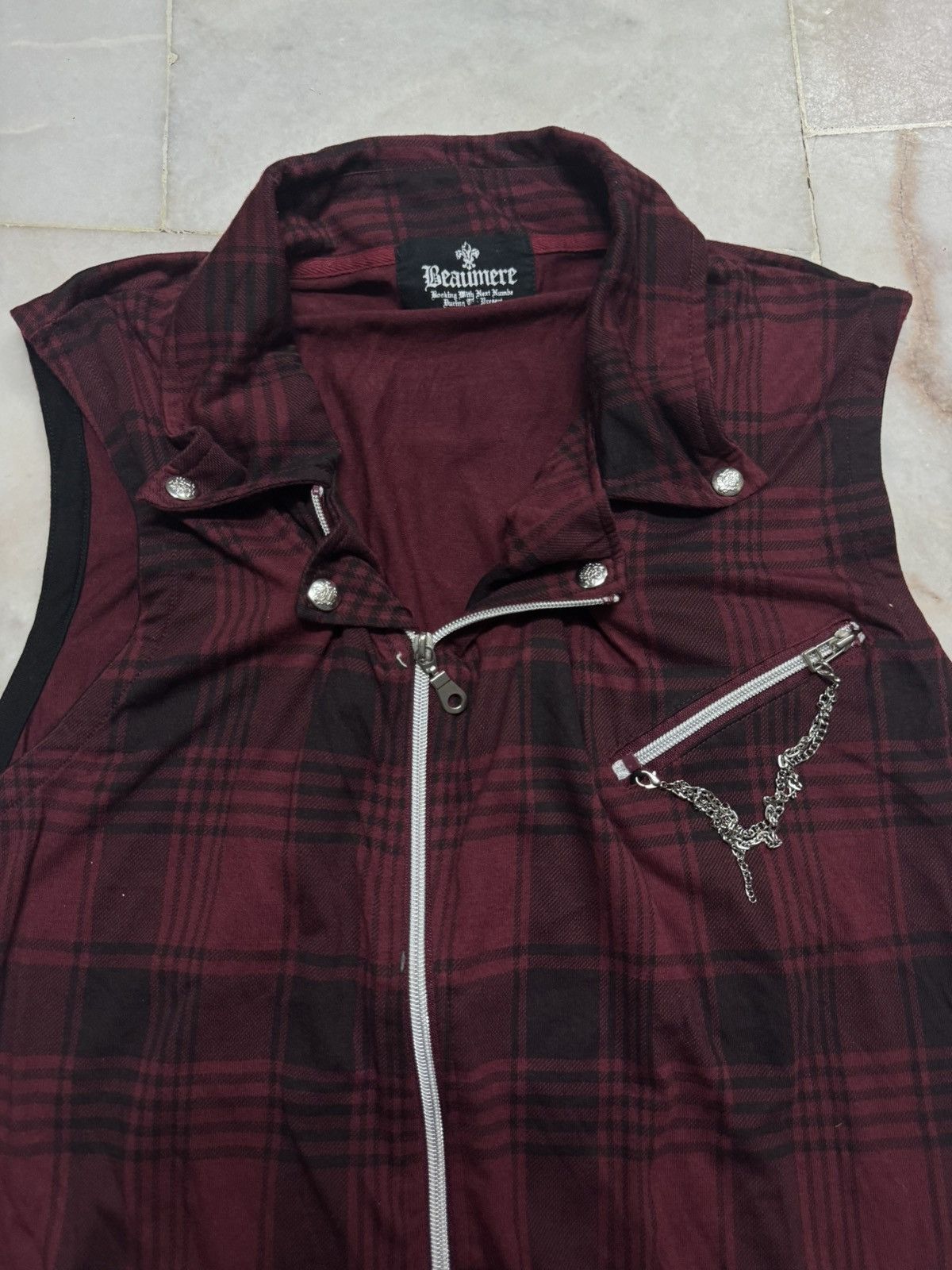 Seditionaries 💥PUNK BEAUMERE CHAIN TANK SLEEVELESS PLAID POEM ZIPPER Size US M / EU 48-50 / 2 - 2 Thumbnail