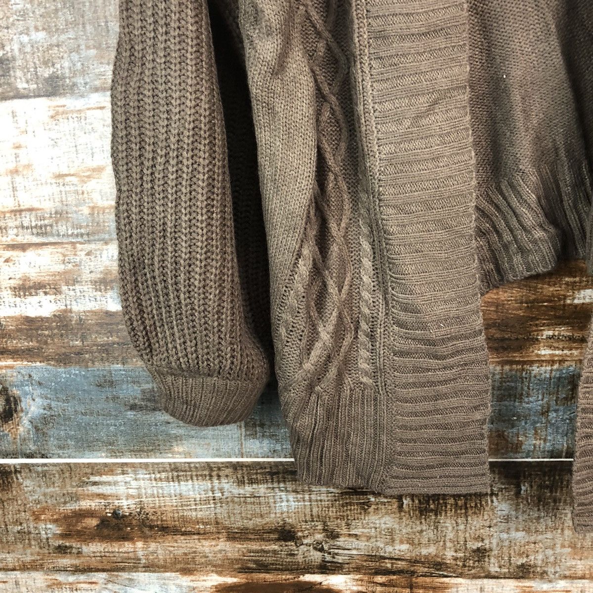 Homespun Knitwear Mu Mu & Co Brown Cardigan Knitwear #A2346 Size L / US 10 / IT 46 - 6 Thumbnail
