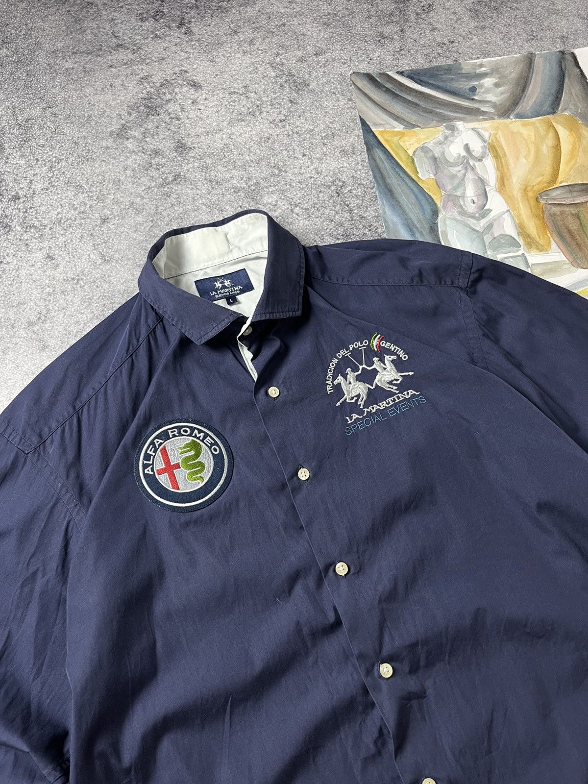 La Martina 🔥00'S RALPH LAUREN VIBE LA MARTINA POLO T SHIRT ALPHA ROMEO Size US L / EU 52-54 / 3 - 6 Thumbnail