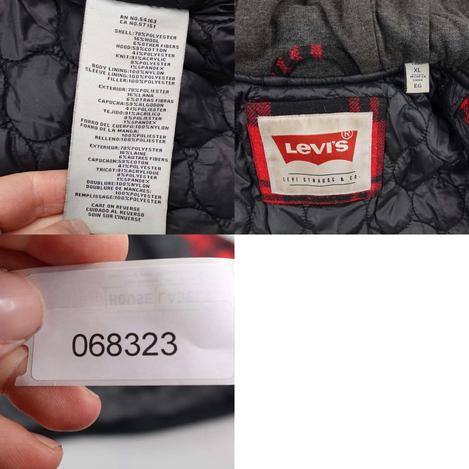Levi's Levi's Jacket Men XL Red Plaid Wool Blend Quilt Lined Insulated Hooded Parka Coat Size US XL / EU 56 / 4 - 8 Thumbnail