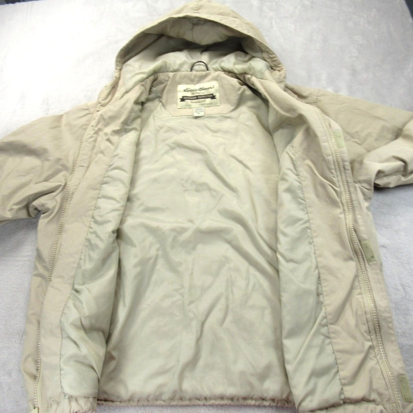 Eddie Bauer VINTAGE Eddie Bauer Jacket Mens XL Beige Hooded Pockets Insulated Full Zip Nylon Weatherproof Rain Coat 90s Outdoor Mens Size US XL / EU 56 / 4 - 2 Thumbnail