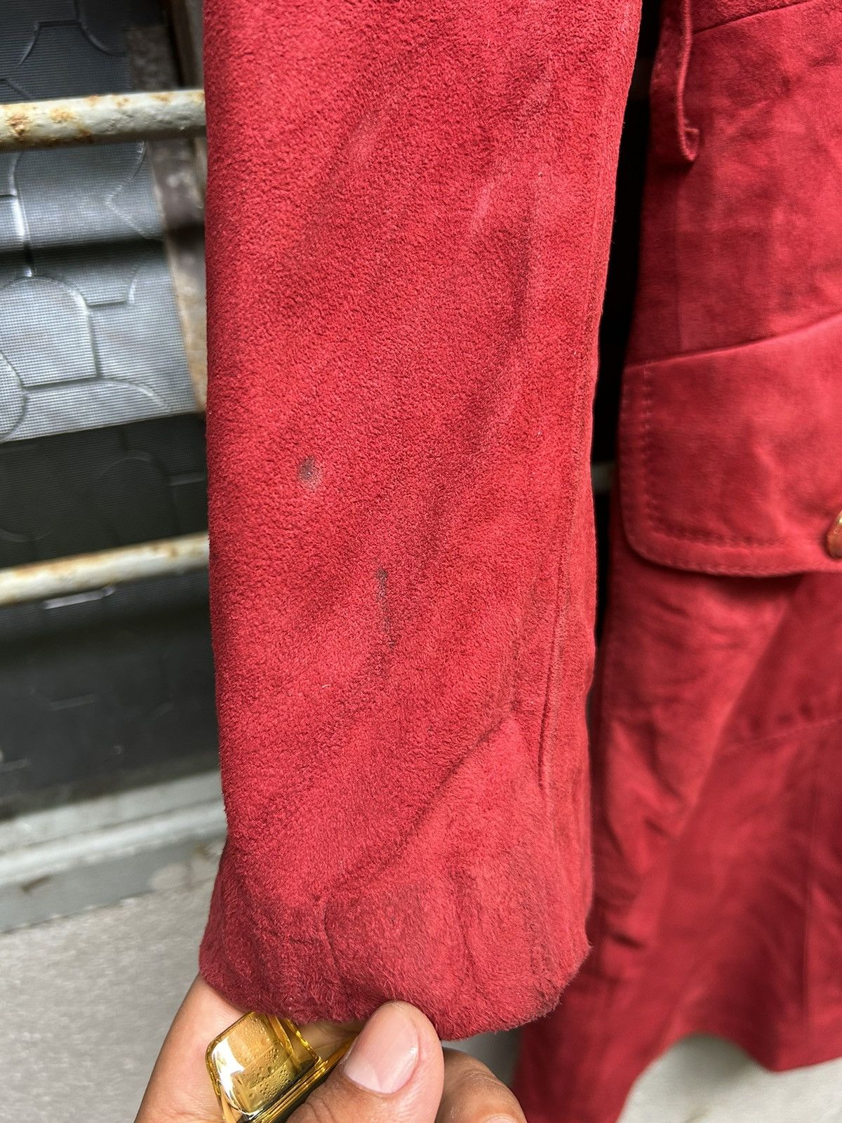 Designer Vintage Angel Red Leather Coat Size S / US 4 / IT 40 - 6 Thumbnail