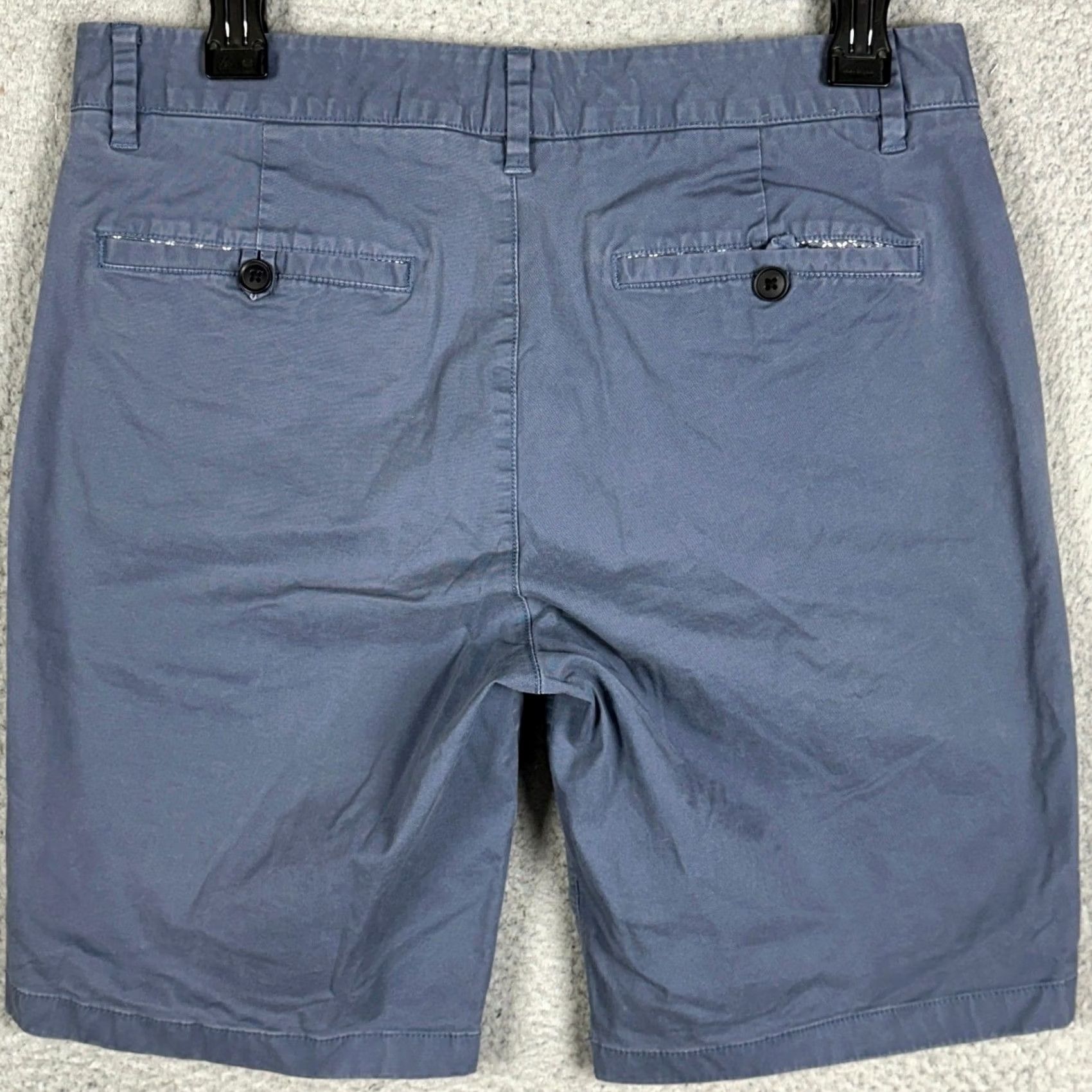 Bonobos Bonobos Chino Shorts Mens 31x9 Flat Front Blue Slate 98% Cotton 2% Lycra Casual Travel Size US 31 - 2 Thumbnail