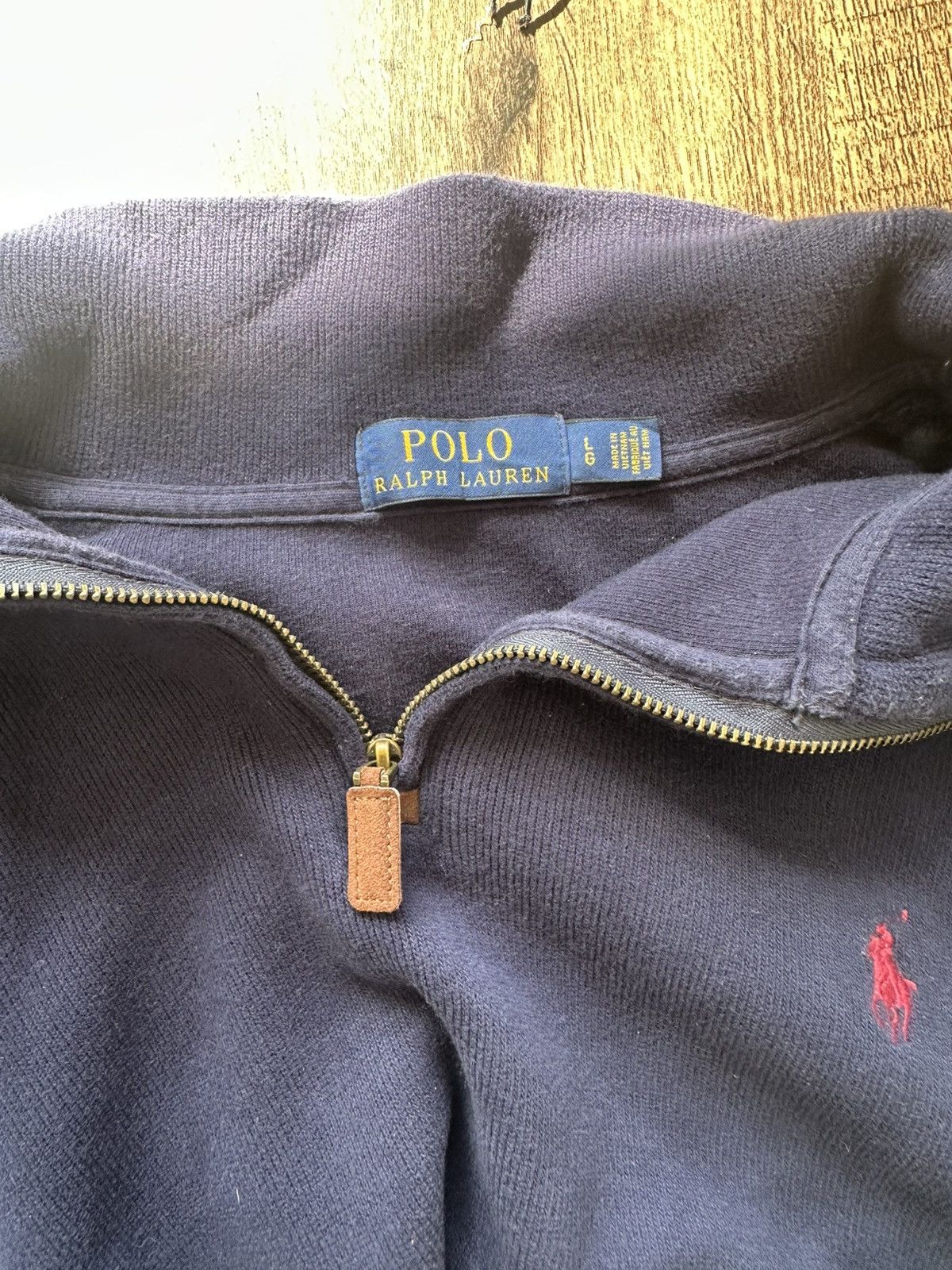 Ralph Lauren Navy Blue Ralph Lauren Polo Quarter Zip Pullover Sweater Size US L / EU 52-54 / 3 - 3 Thumbnail
