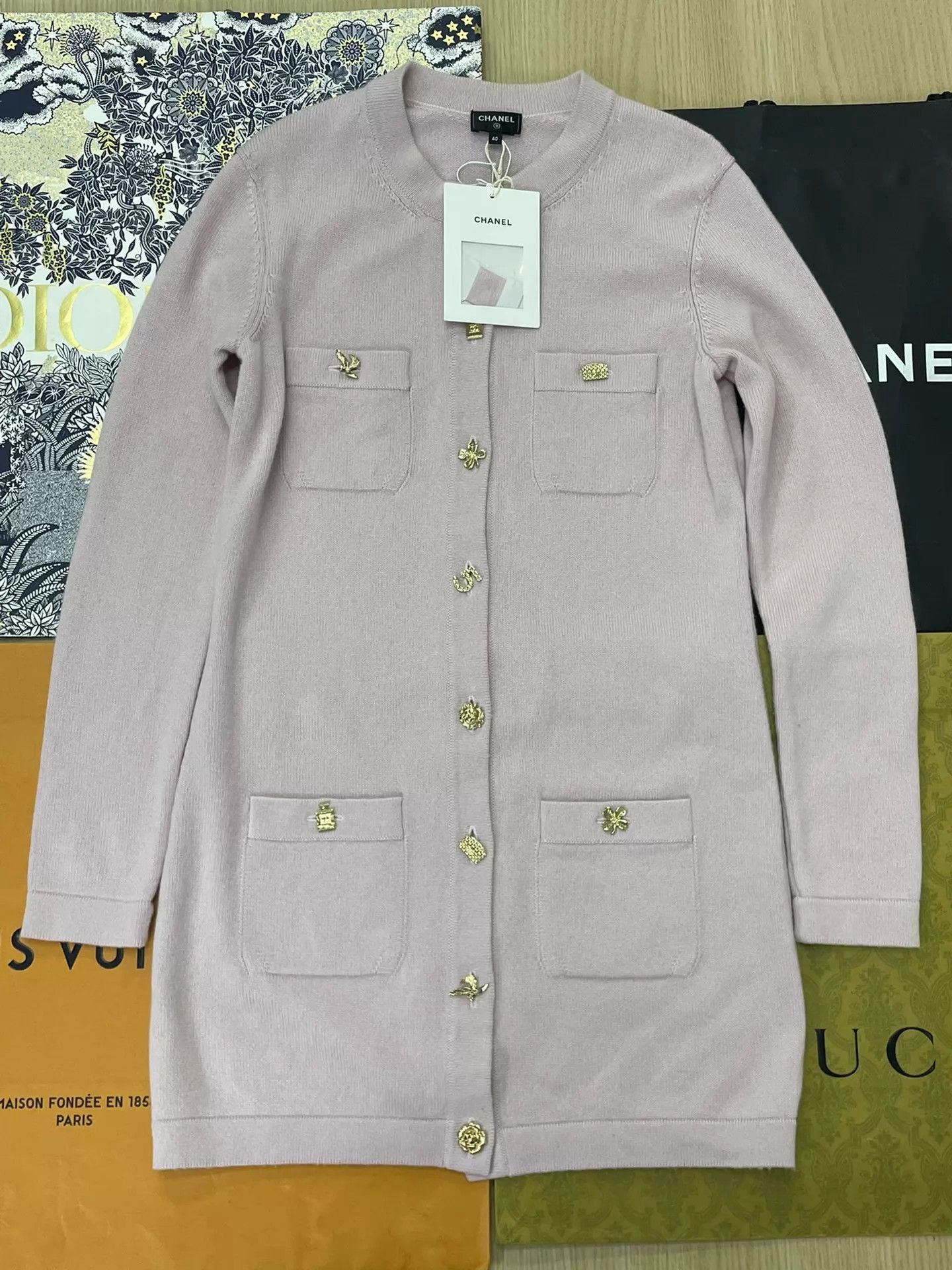 Chanel Chanel Sakura Pink Cashmere Knit Cardigan Dress 40 Unique Size M / US 6-8 / IT 42-44 - 1 Thumbnail
