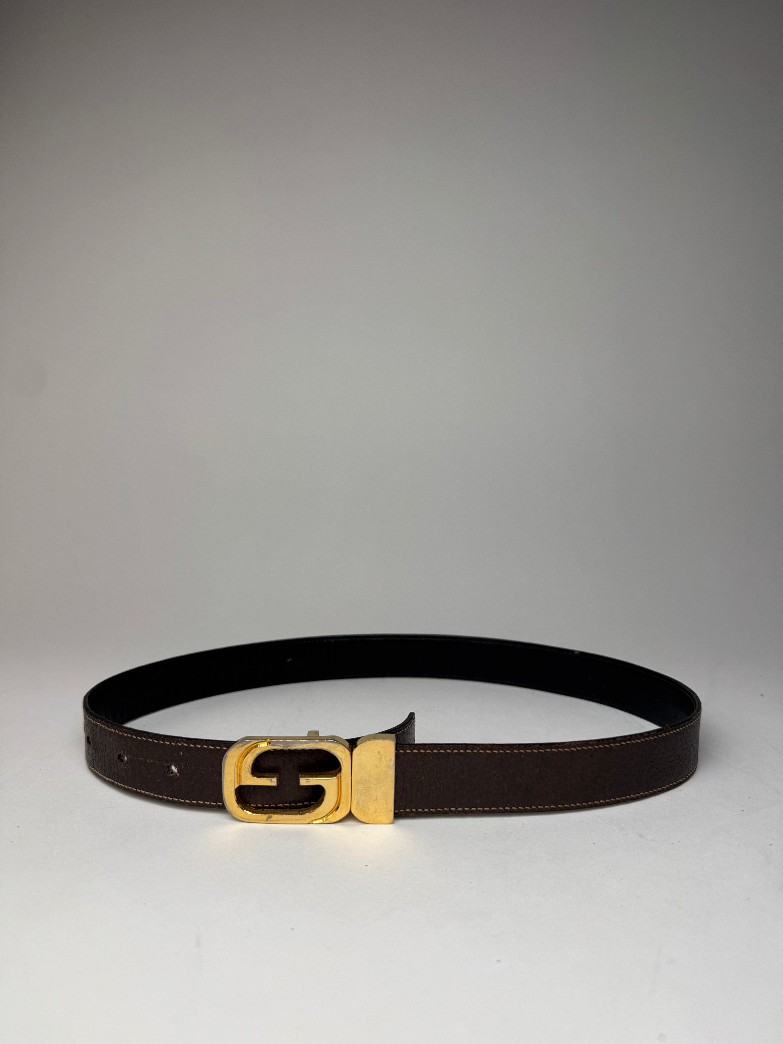 Gucci Vintage Leather Belt Brown Size ONE SIZE - 1 Thumbnail