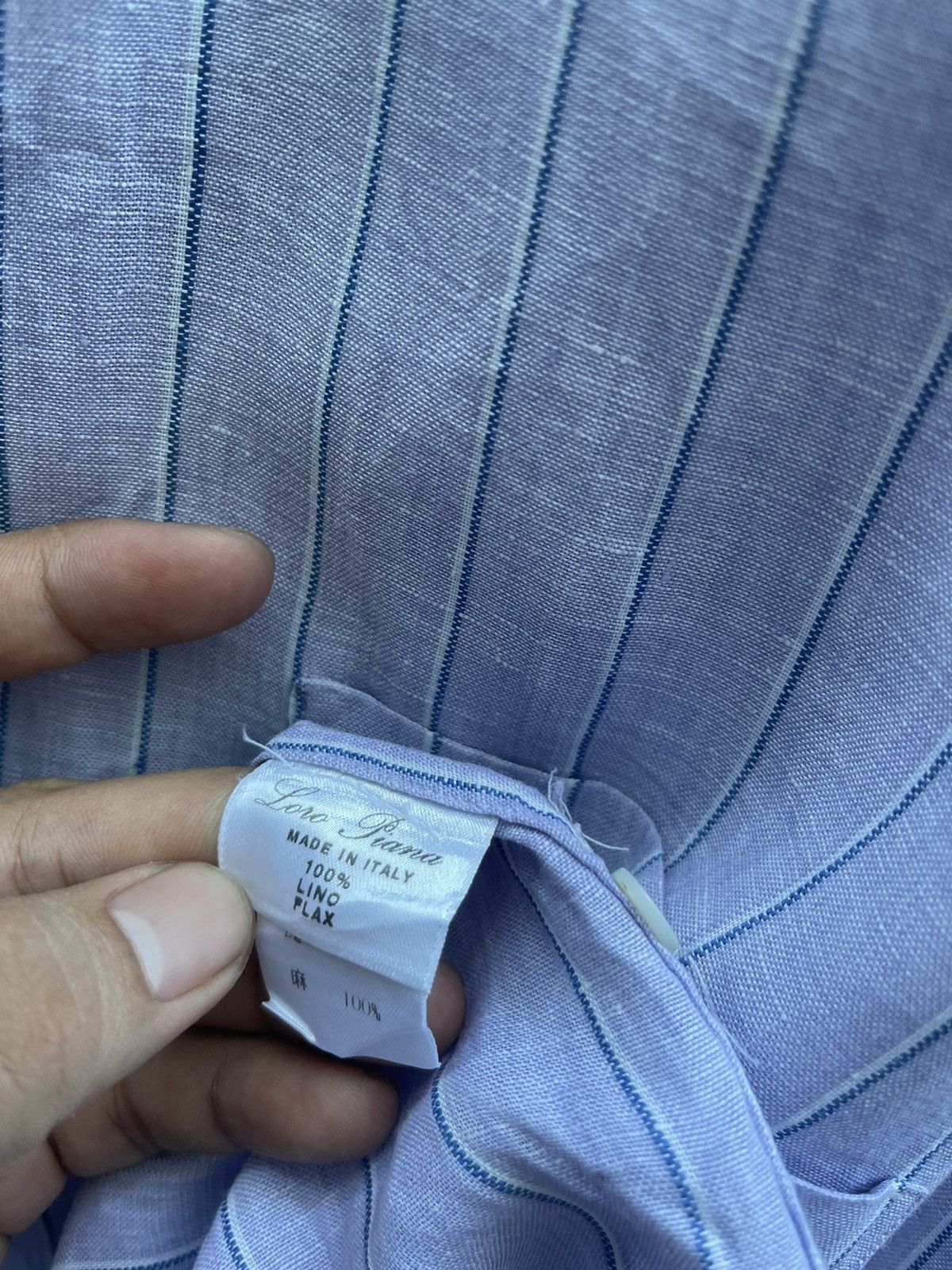 Loro Piana Loro Piana Mens Shirt LinenStriped Button Up S Italy Size US M / EU 48-50 / 2 - 5 Thumbnail