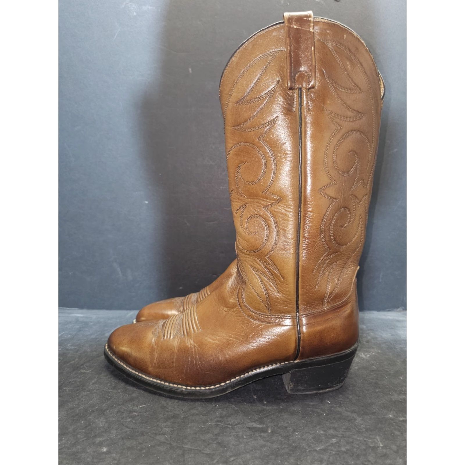 Vintage VINTAGE Acme Dingo Cowboy Western Boots Cognac Leather Pointed Toe Mens Size 9EW EW Brown Leather Western 80s Cowboy Mens Size US 8 / EU 41 - 7 Thumbnail