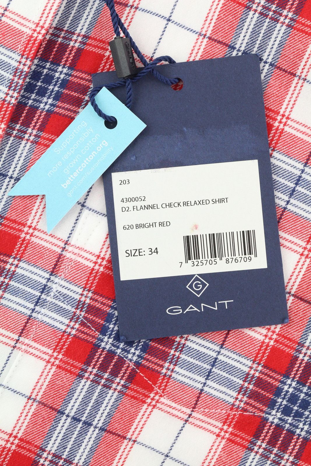 Gant FLANNEL CHECK EU34 Button-Down Colourful Shirt 84988 Size XS / US 0-2 / IT 36-38 - 7 Thumbnail