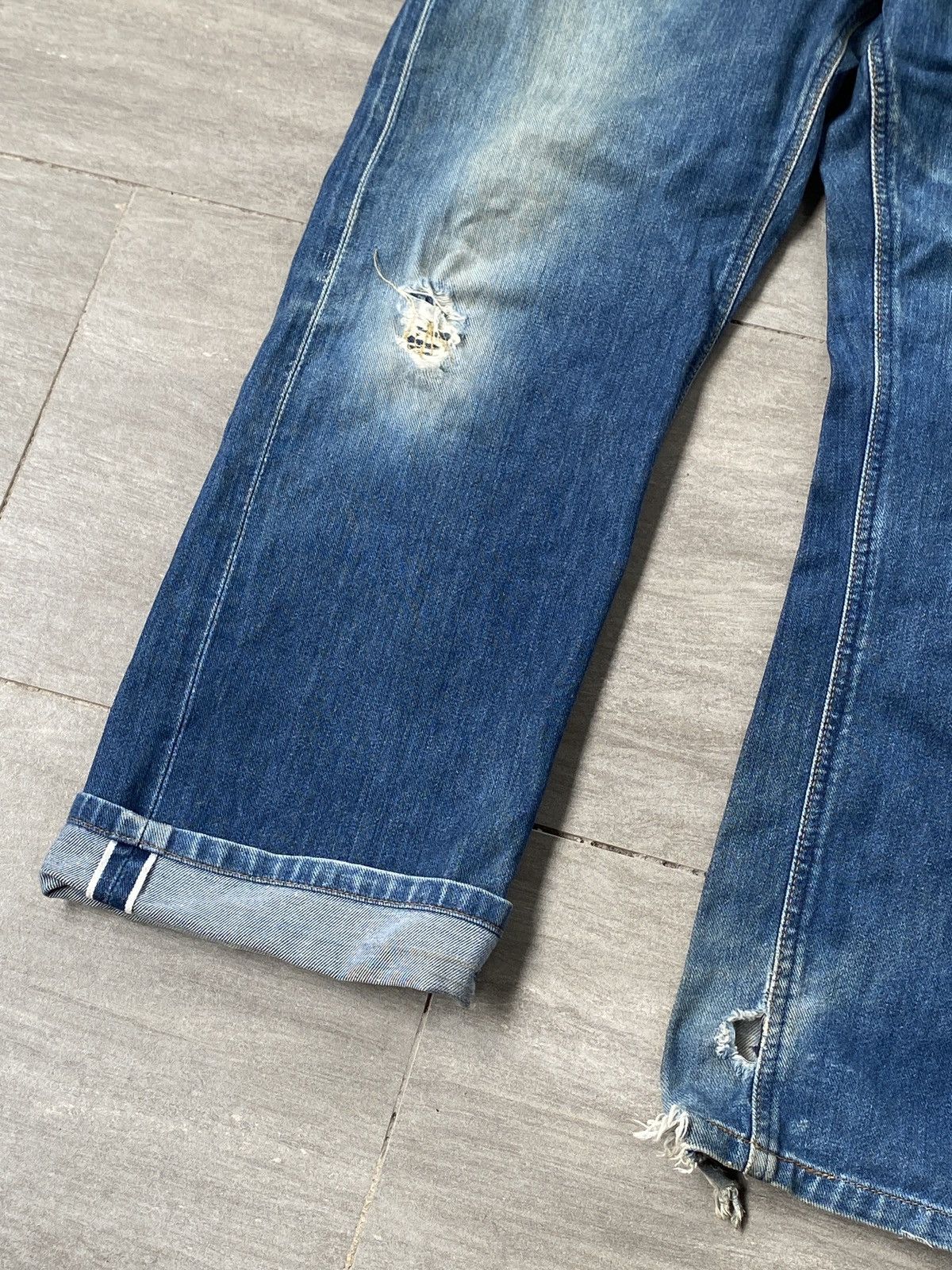 Lee 🔥Vintage🔥Lee Cowboy Selvedge Buttoned distressed Size US 30 / EU 46 - 3 Thumbnail