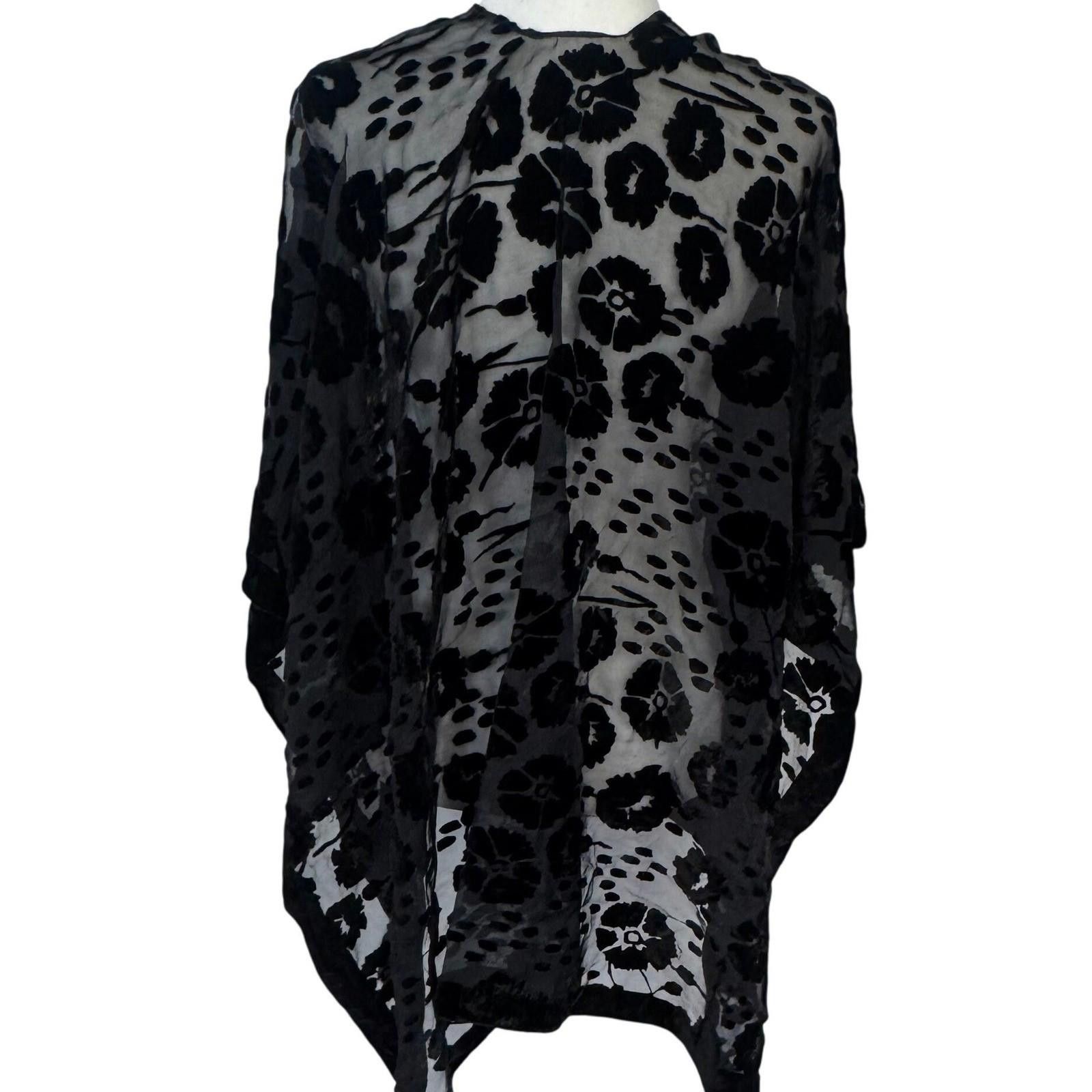 Other Rock Flower Paper Black Velvet Burnout Kimono Wrap One Size Size ONE SIZE - 2 Thumbnail