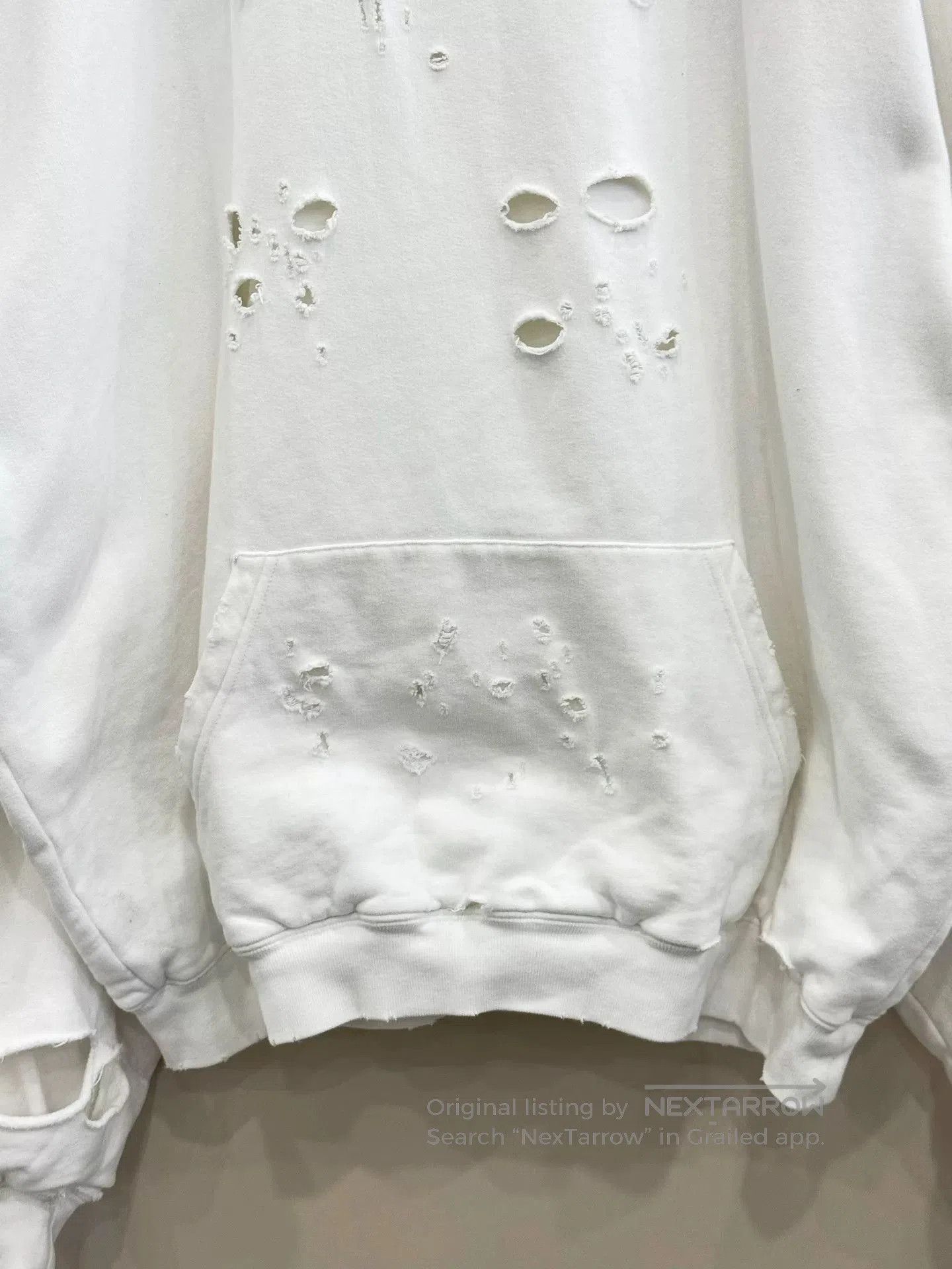 Balenciaga Distressed Graphic Hoodie Size XS.