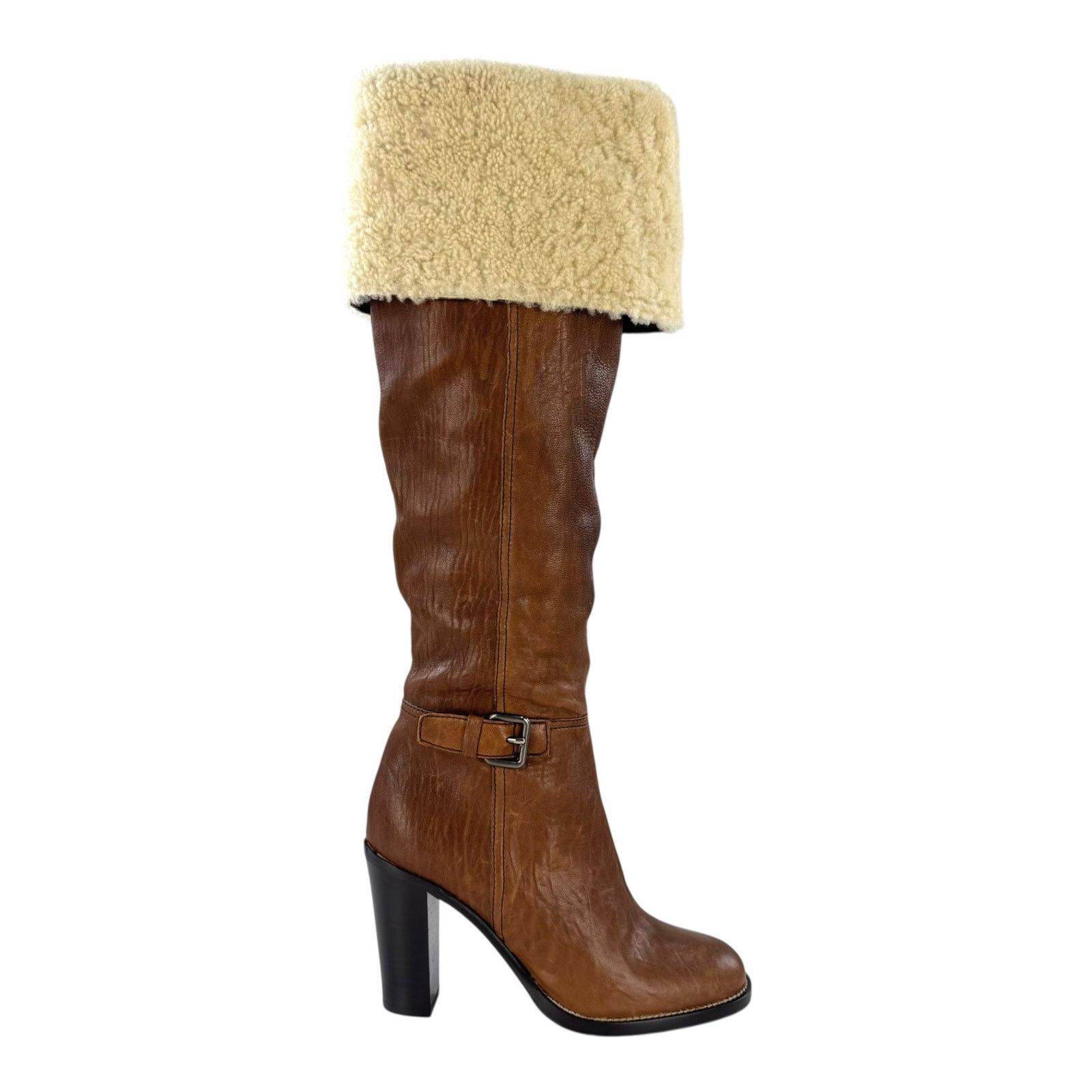 Miu Miu Miu Miu Leather & Shearling Knee-High Boots Size US 6 / IT 36 - 8 Thumbnail