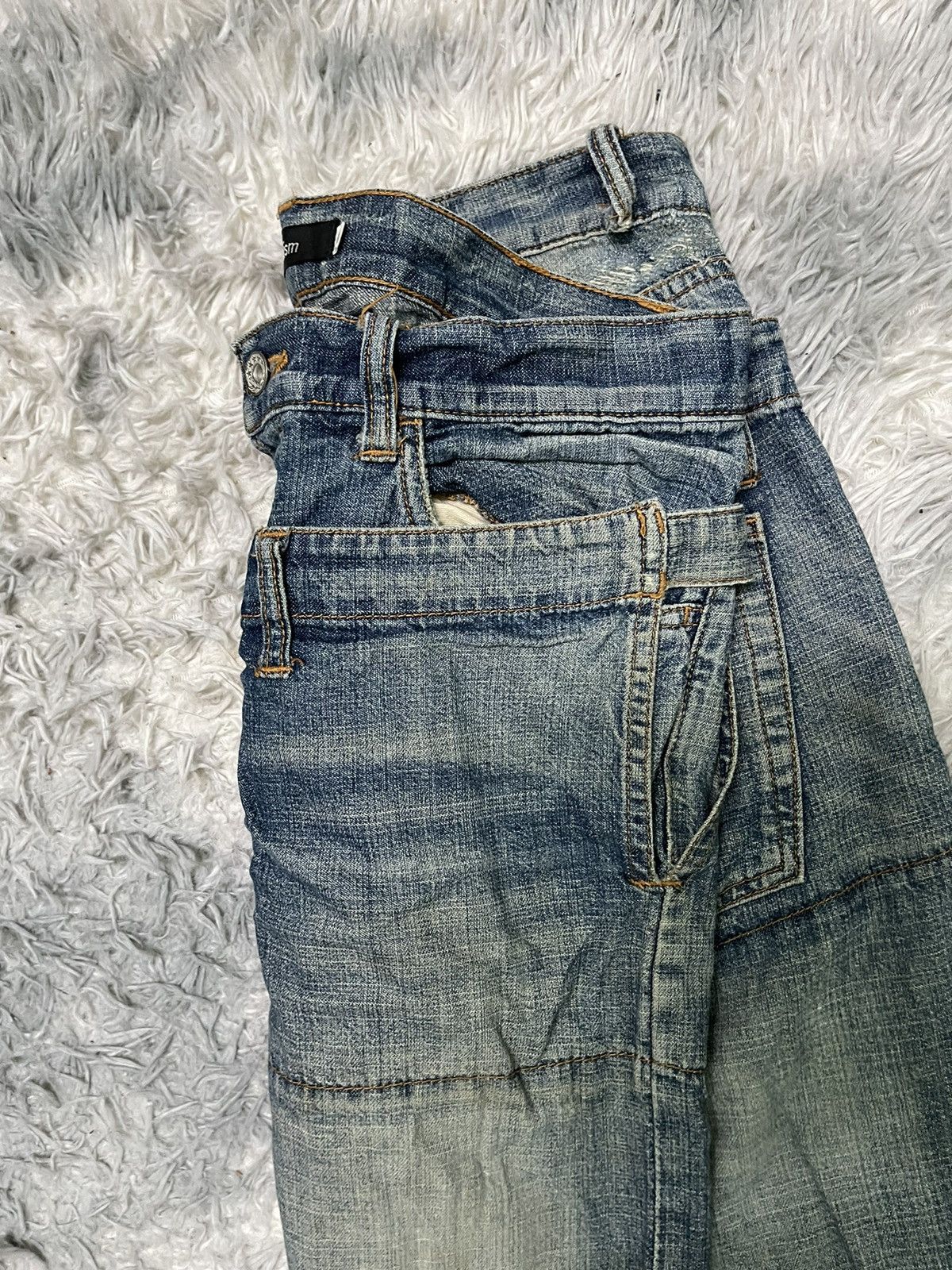 PPFM PPFM INSPIRED DOUBLE WAIST DENIM PANT DISTRESSED Size US 34 / EU 50 - 10 Thumbnail