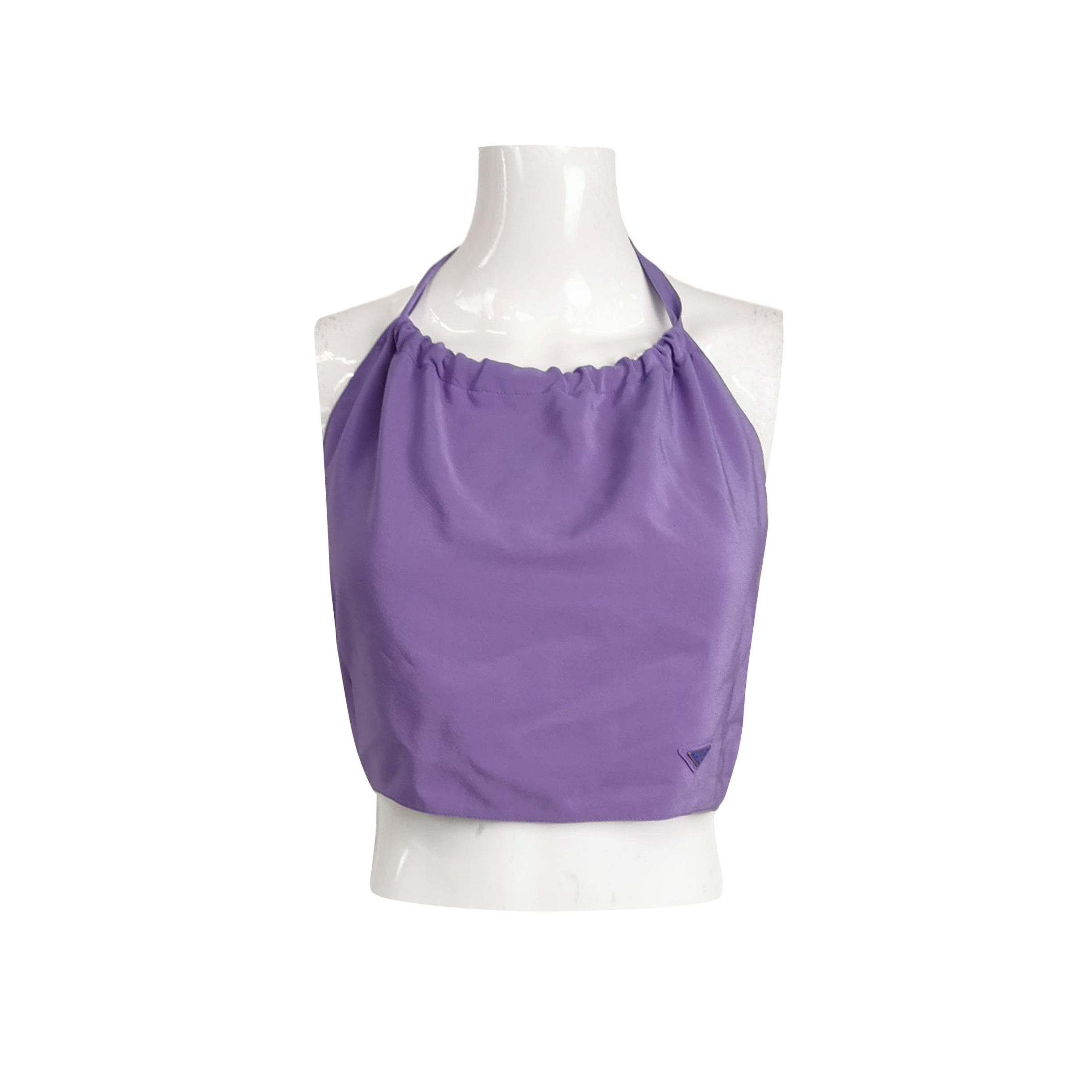 Prada Prada Silk Triangle Logo Halter Top Size 38 Size XS / US 0-2 / IT 36-38 - 1 Thumbnail
