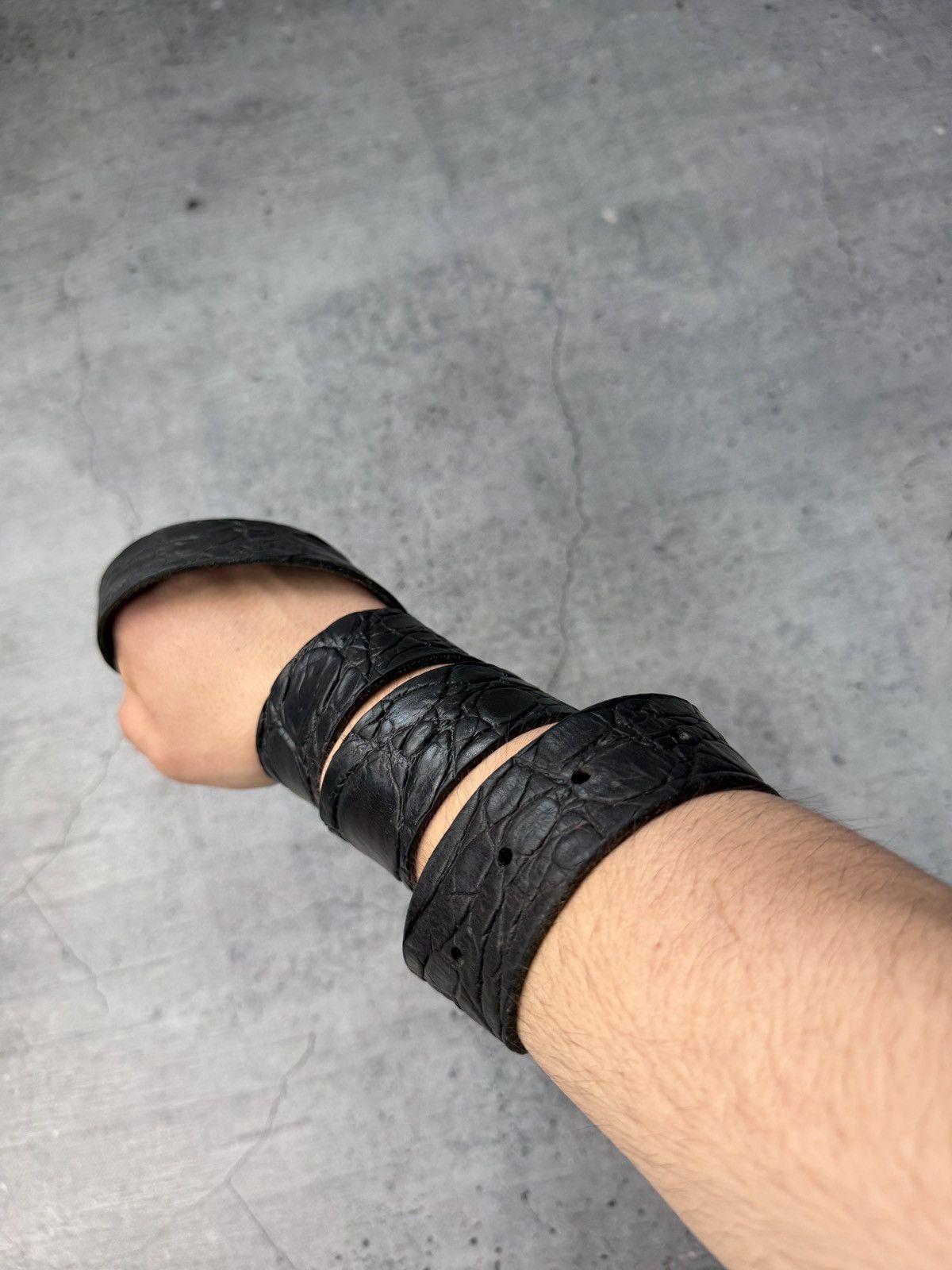 Japanese Brand 00ʼS NUMBER NINE STYLE JAPAN LEATHER Y2K BELT ARCHIVE BLACK Size ONE SIZE - 5 Thumbnail