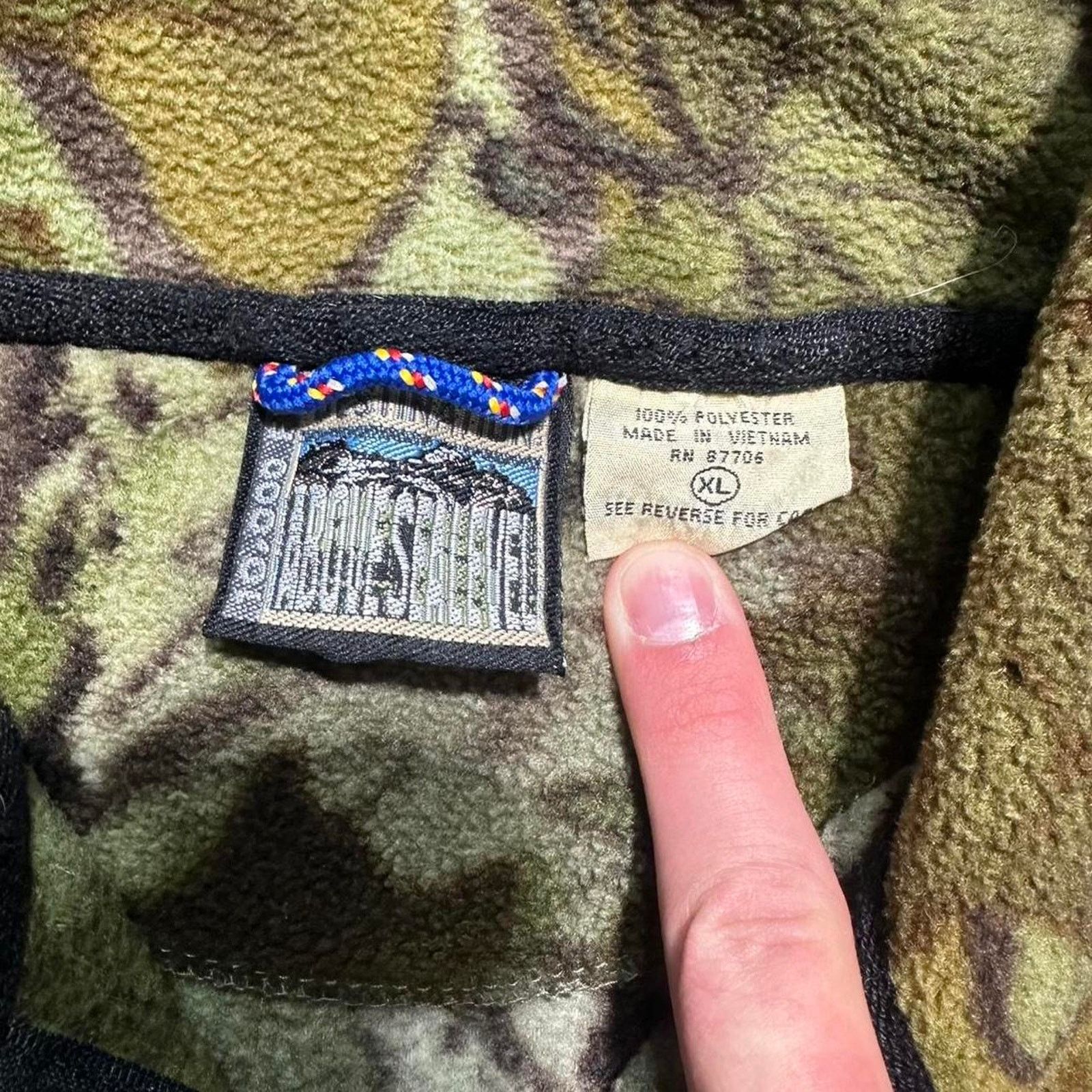 Realtree Vintage 90s Above Sea Level Camo Fleece Full Zip Sweatshirt Size US XL / EU 56 / 4 - 4 Thumbnail