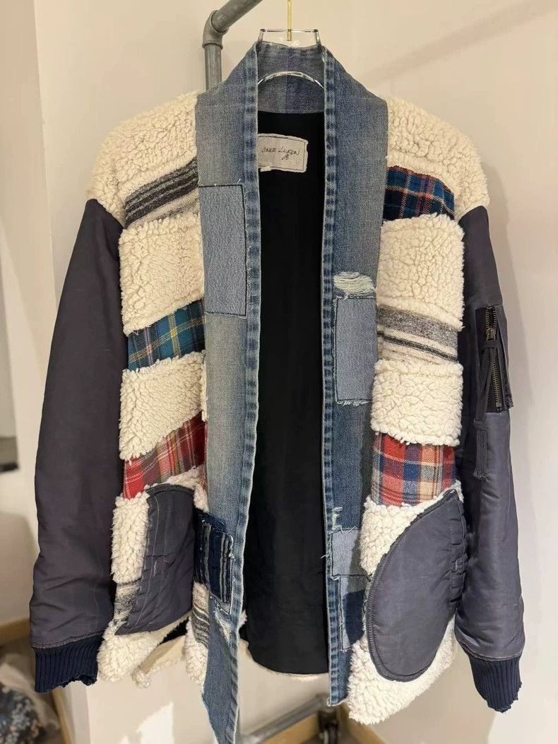 Greg Lauren greg lauren size 4 Lamb wool spliced road robe 2506-Nextar Size US XL / EU 56 / 4 - 1 Thumbnail