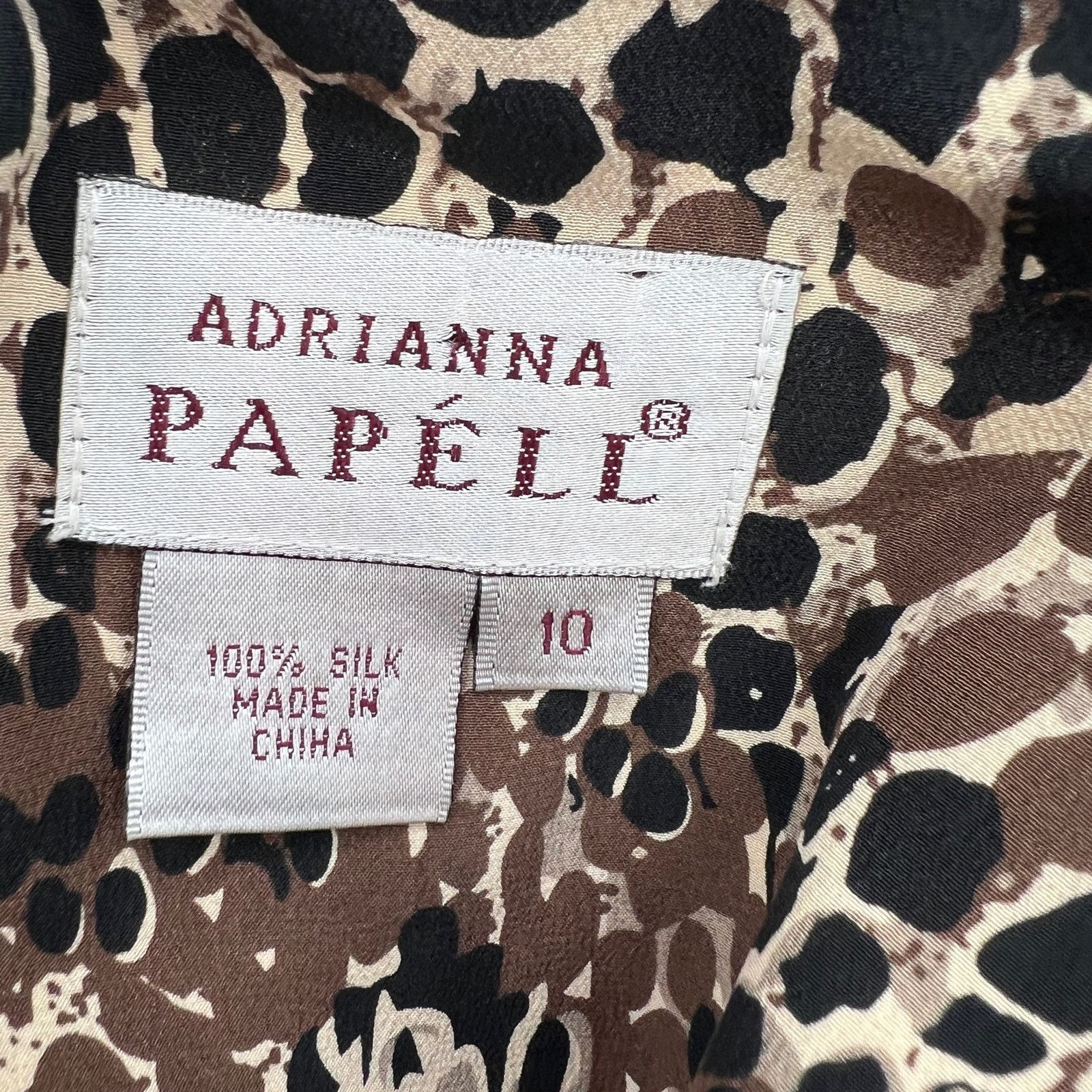 Adrianna Papell Adrianna Papell Silk Snake Print Midi Dress Brown Size L / US 10 / IT 46 - 3 Thumbnail