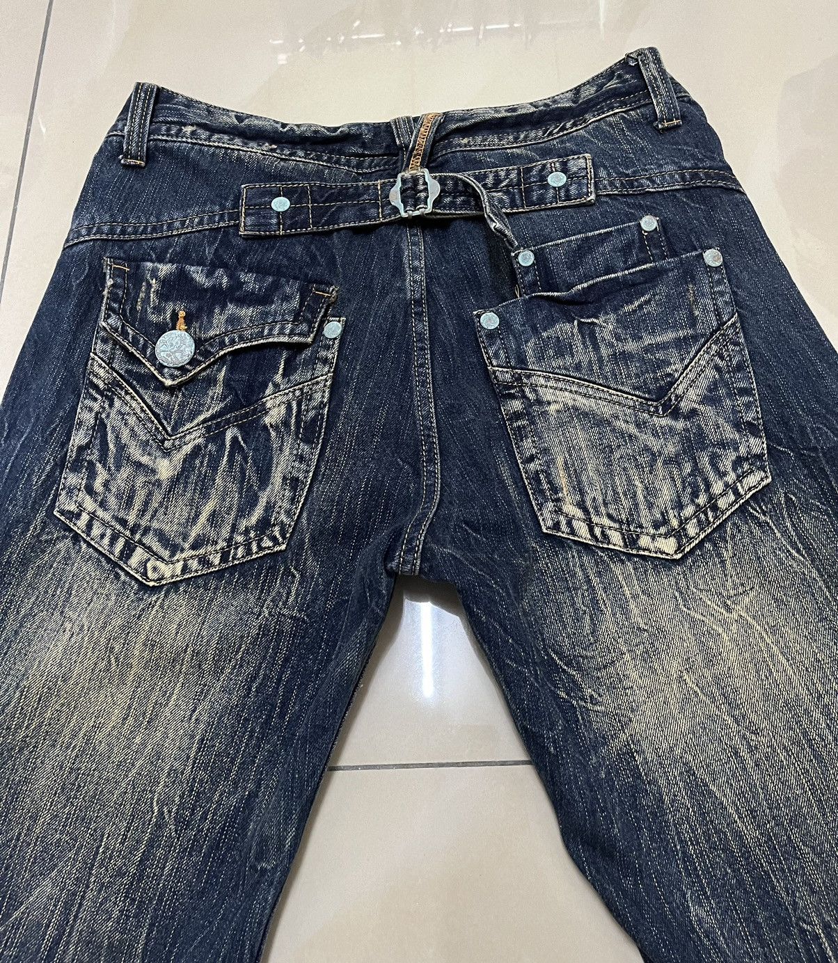 If Six Was Nine blow by blue distressed mud rusty thunder denim buckle back Size US 32 / EU 48 - 16 Thumbnail