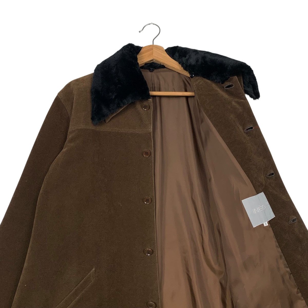 Japanese Brand INED Made in Japan Velvet Collar Coat Jacket #2290-C102 Size US M / EU 48-50 / 2 - 10 Thumbnail