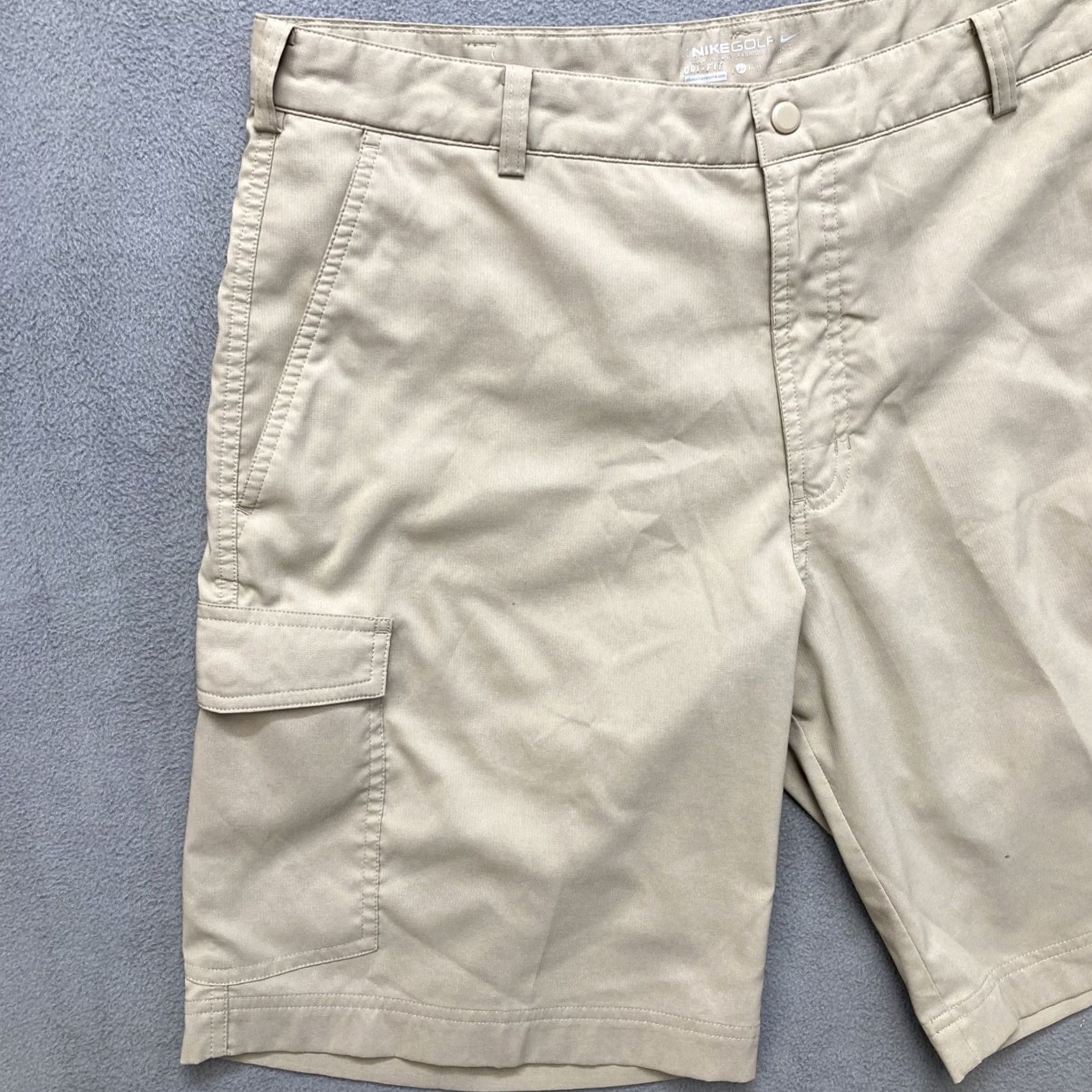 Nike Nike Dri Fit Chino Shorts Mens 36 Khaki 9” Inseam Flat Front Golf Hybrid Size US 36 / EU 52 - 2 Thumbnail