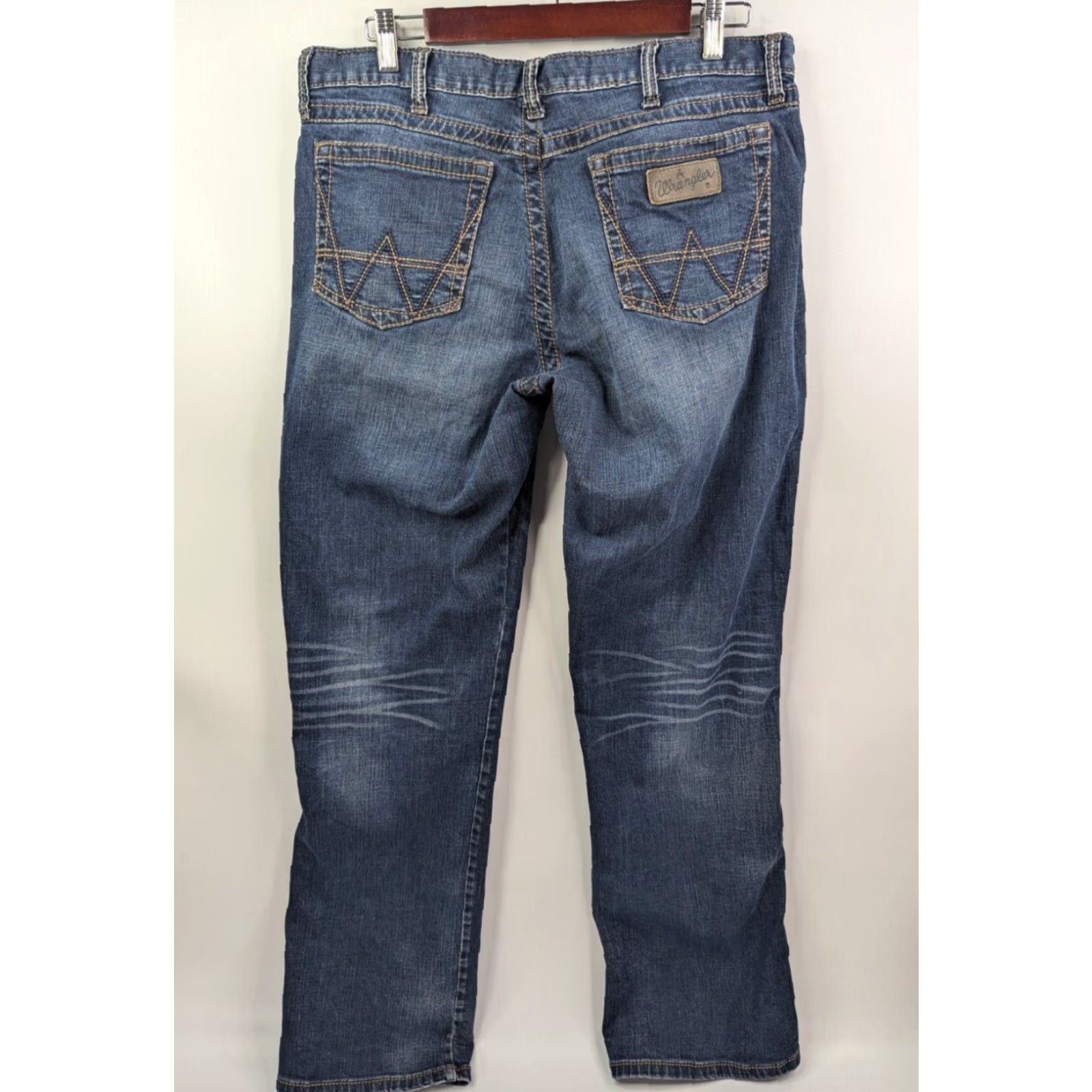 Wrangler Wrangler Jeans Boot Cut Denim Blue Men's 34x34 Workwear Western WLT20WS Size US 34 / EU 50 - 4 Thumbnail