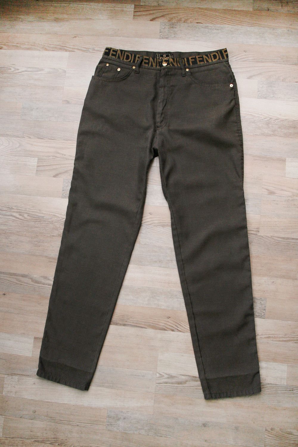 Fendi Vintage Fendi Jeans Roma Italy Brown Pants Jeans Size US 32 / EU 48 - 2 Thumbnail