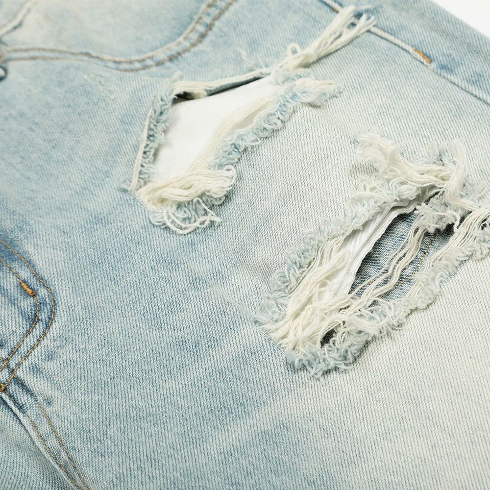 Vintage Hippie trend distressed gradient washed flared ripped jeans Size US 32 / EU 48 - 6 Thumbnail
