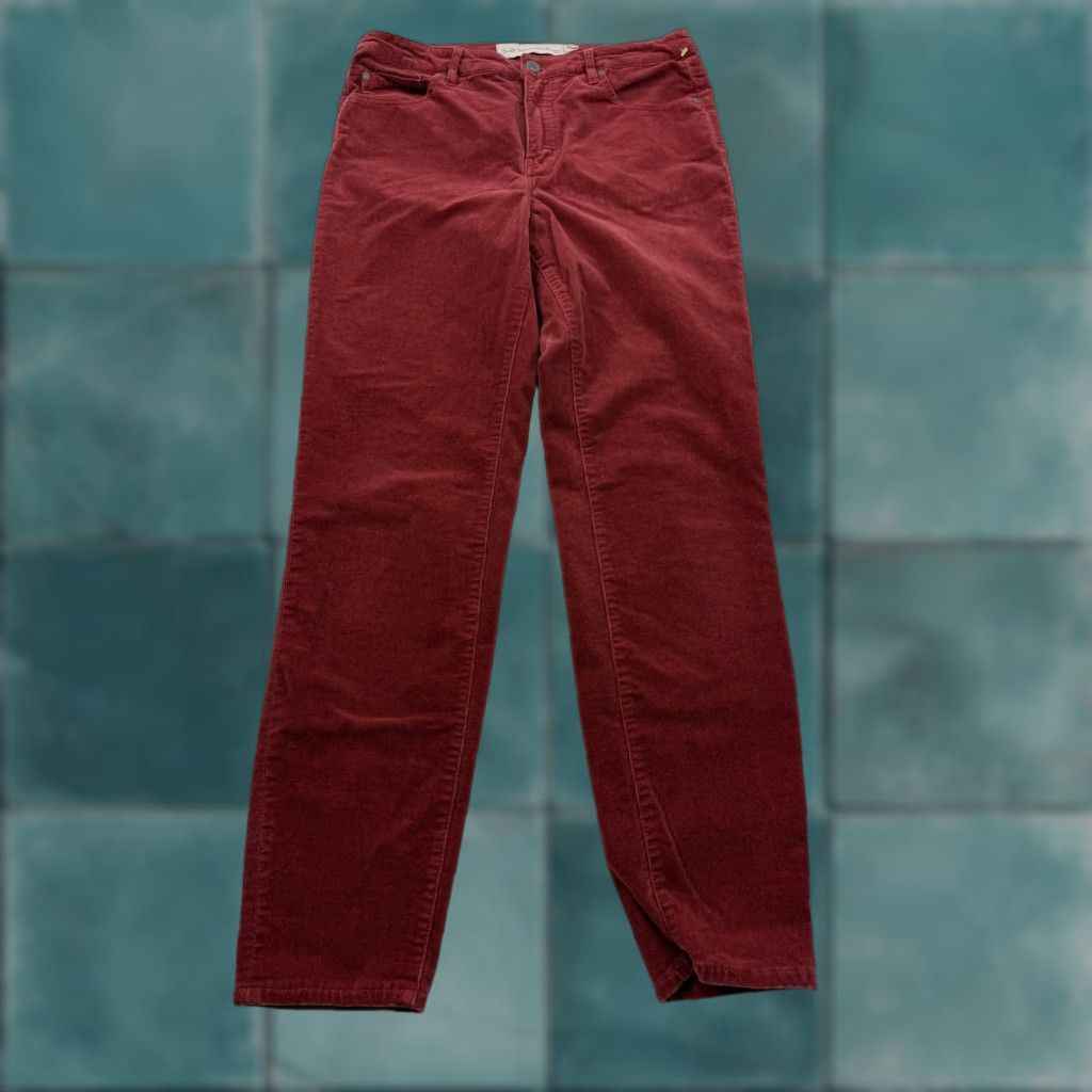 Soft Surroundings Soft Surroundings Womens 8 Red Corduroy Straight Leg Stretch Casual Fall Pants Size 30" / US 8 / IT 44 - 1 Thumbnail