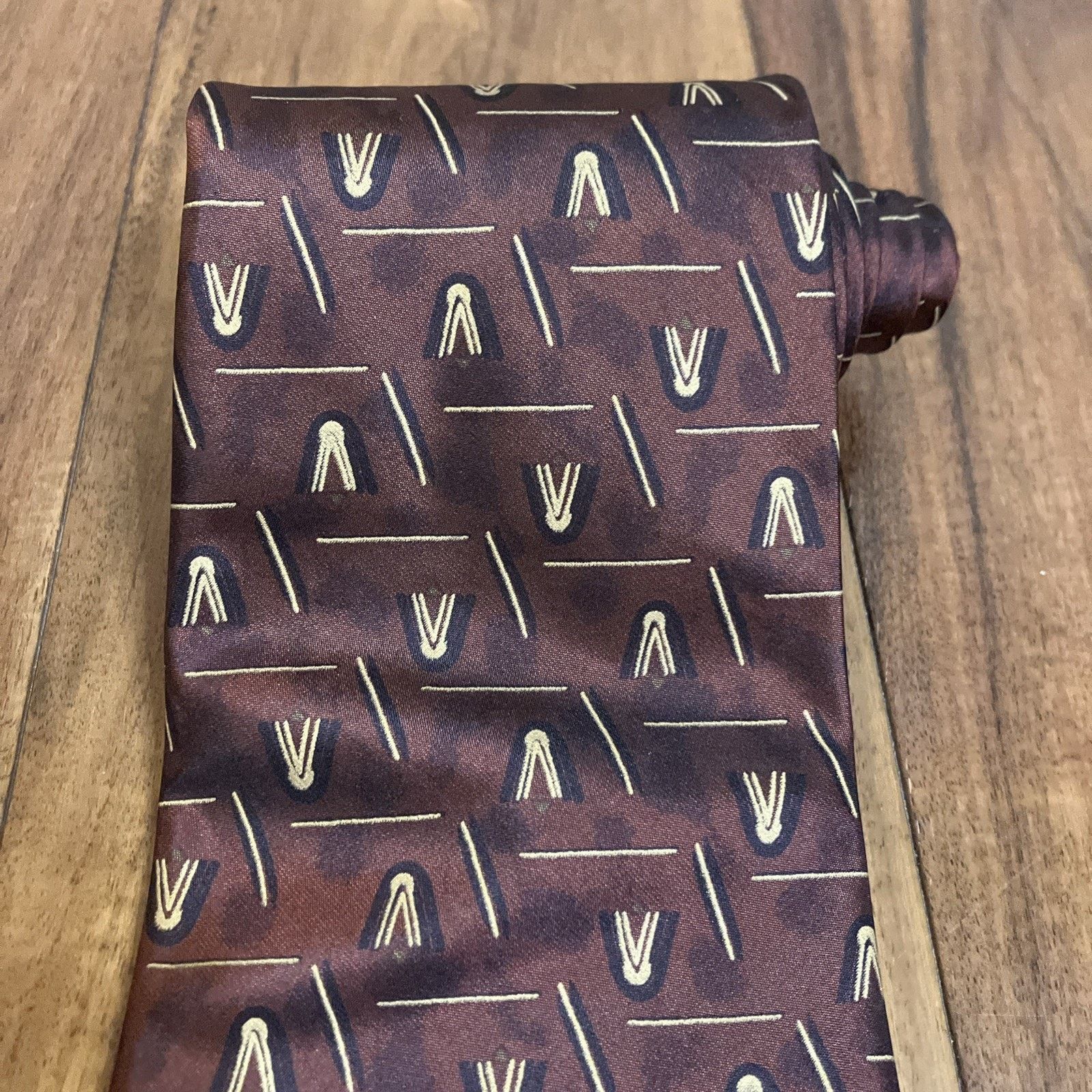 Robert Talbott ROBERT TALBOTT Men's Silk Necktie USA Bronze Modernist Prom Size ONE SIZE - 3 Thumbnail