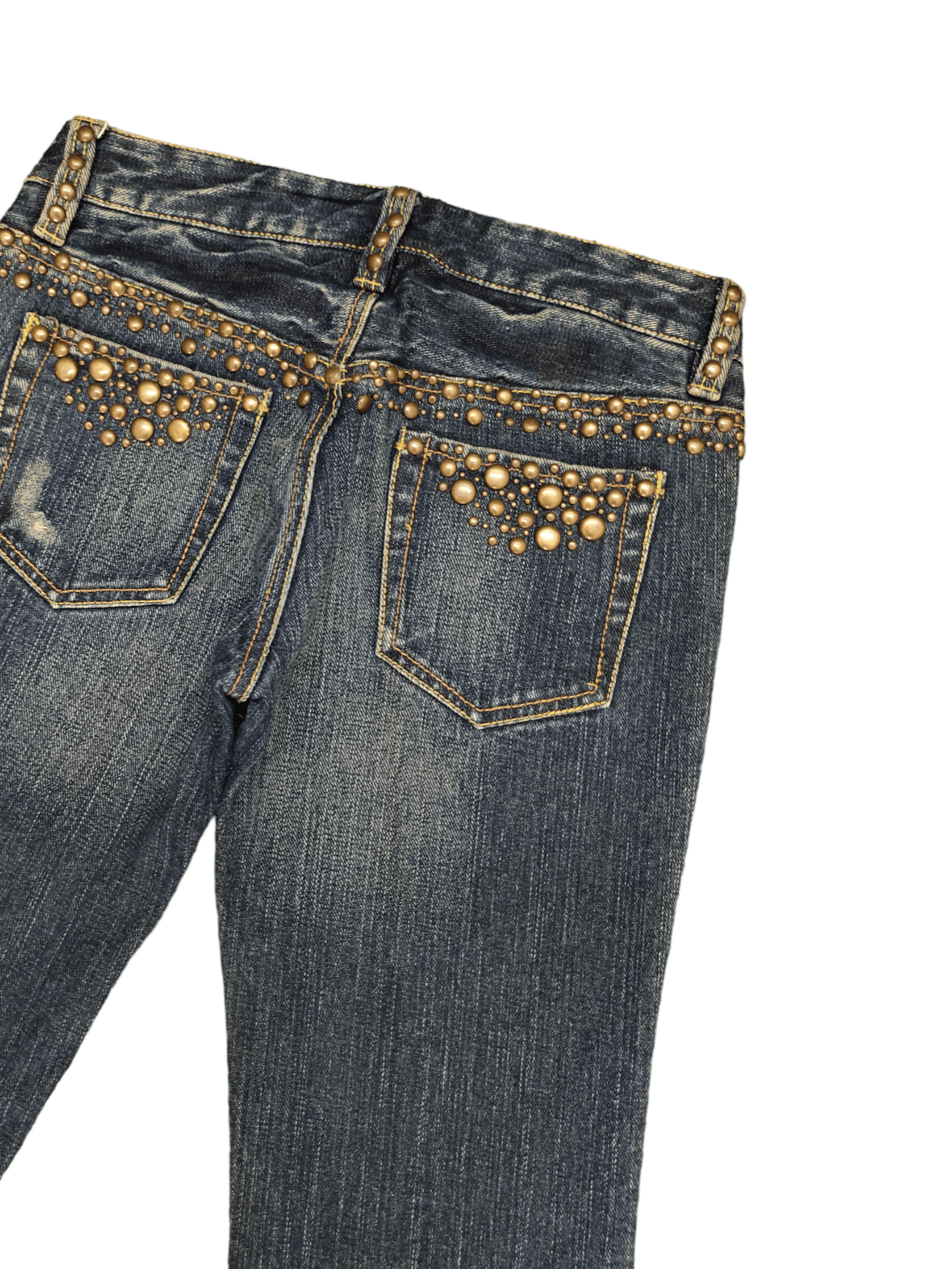 Hysteric Glamour Flare Jeans Virca Phrase Studded Denim Boot Cut Y2k Goa Size US 28 / EU 44 - 14 Thumbnail