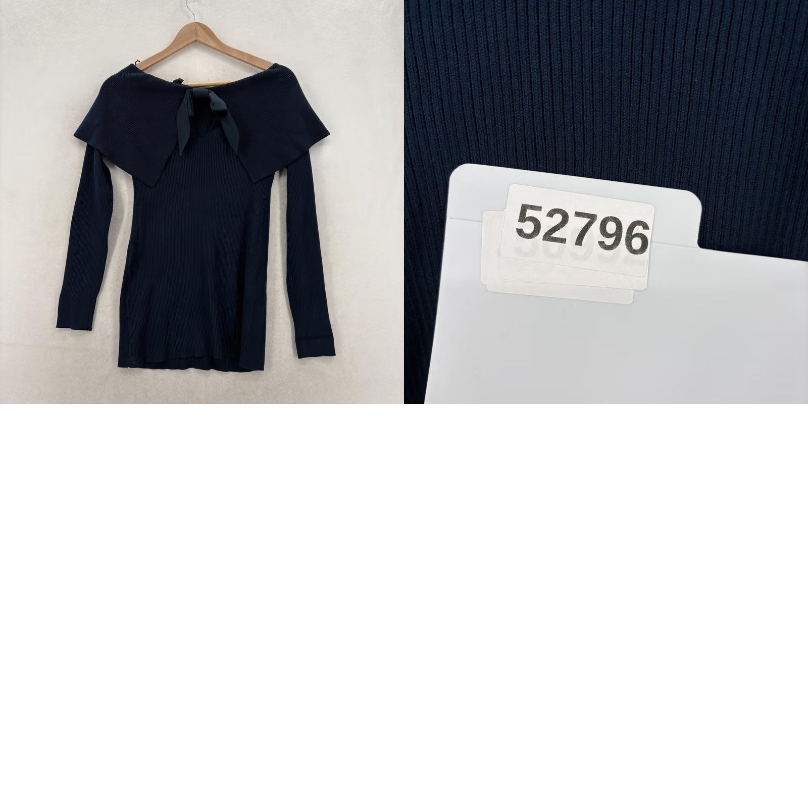 White House Black Market White House Black Market Sweater Womens Small Blue Boat Neck Knit Bow Back NWT Size S / US 4 / IT 40 - 9 Thumbnail