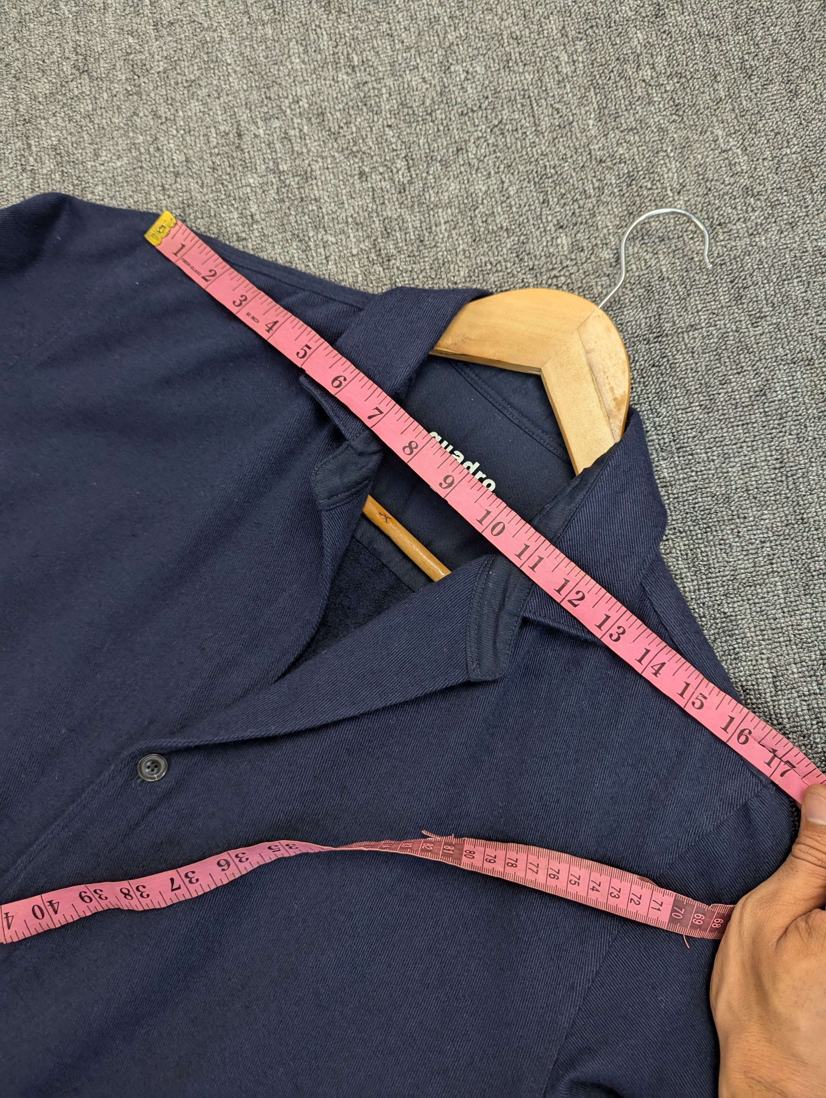 Japanese Brand Navy Blue Quadro Japan Button Ups Jacket Size 2 Size US M / EU 48-50 / 2 - 13 Thumbnail