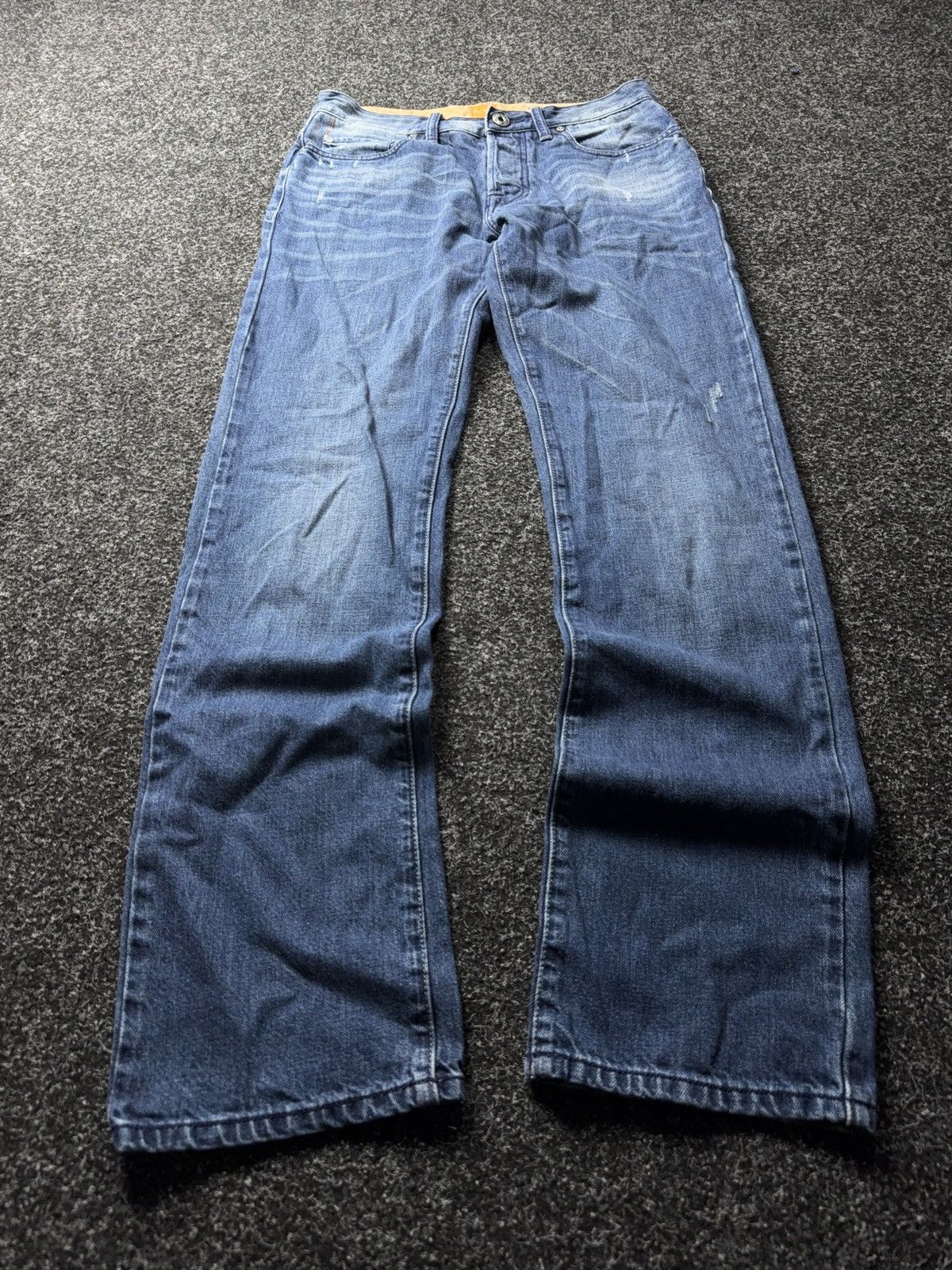 Hugo Boss Luxury Y2K Distressed Vintage Hugo Boss Orange Jeans Blue Size US 31 - 1 Thumbnail