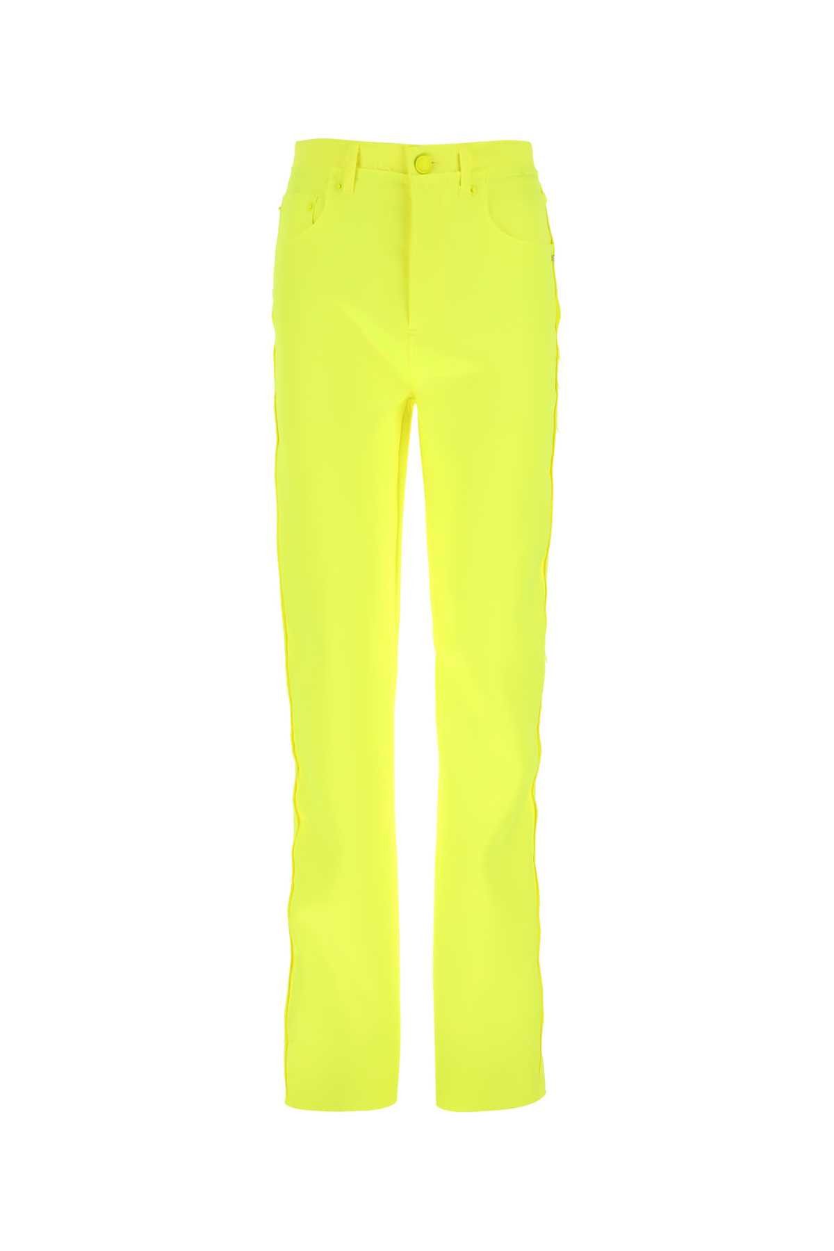 image of Sportmax Fluo Yellow Satin Egemone Pant, Women's (Size 26)
