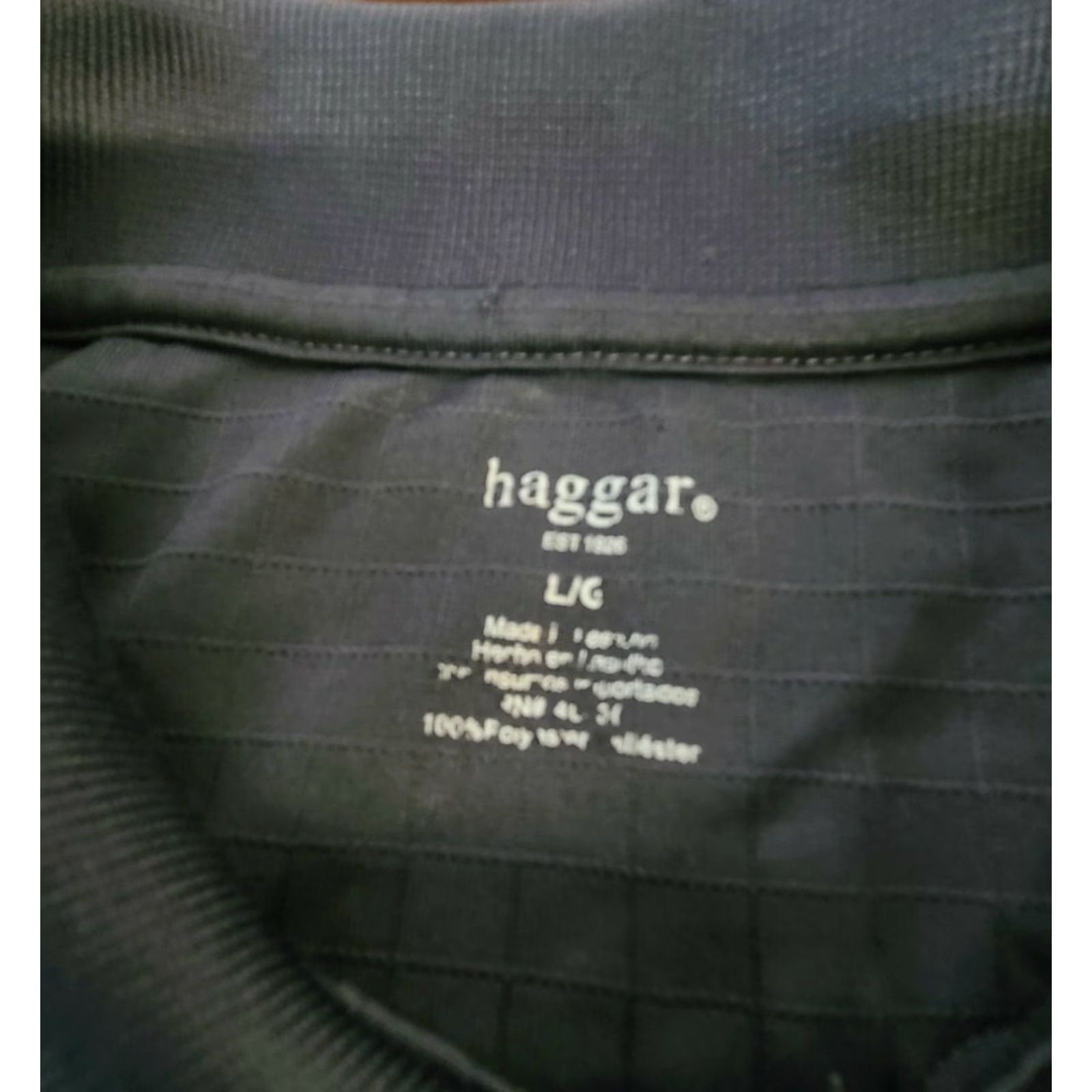 Haggar Haggar Polo Shirt Gray Polyester Men's Short Sleeve Large Button Top Regular Fit Size US L / EU 52-54 / 3 - 3 Thumbnail