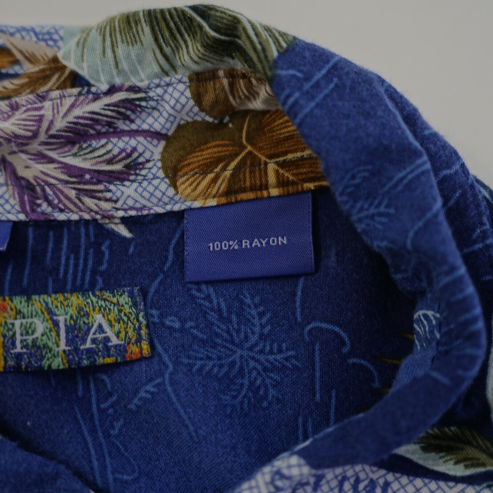 Campia Moda Campia Large Rayon Blue Floral Short Sleeve Hawaiian Collare Size US L / EU 52-54 / 3 - 9 Thumbnail