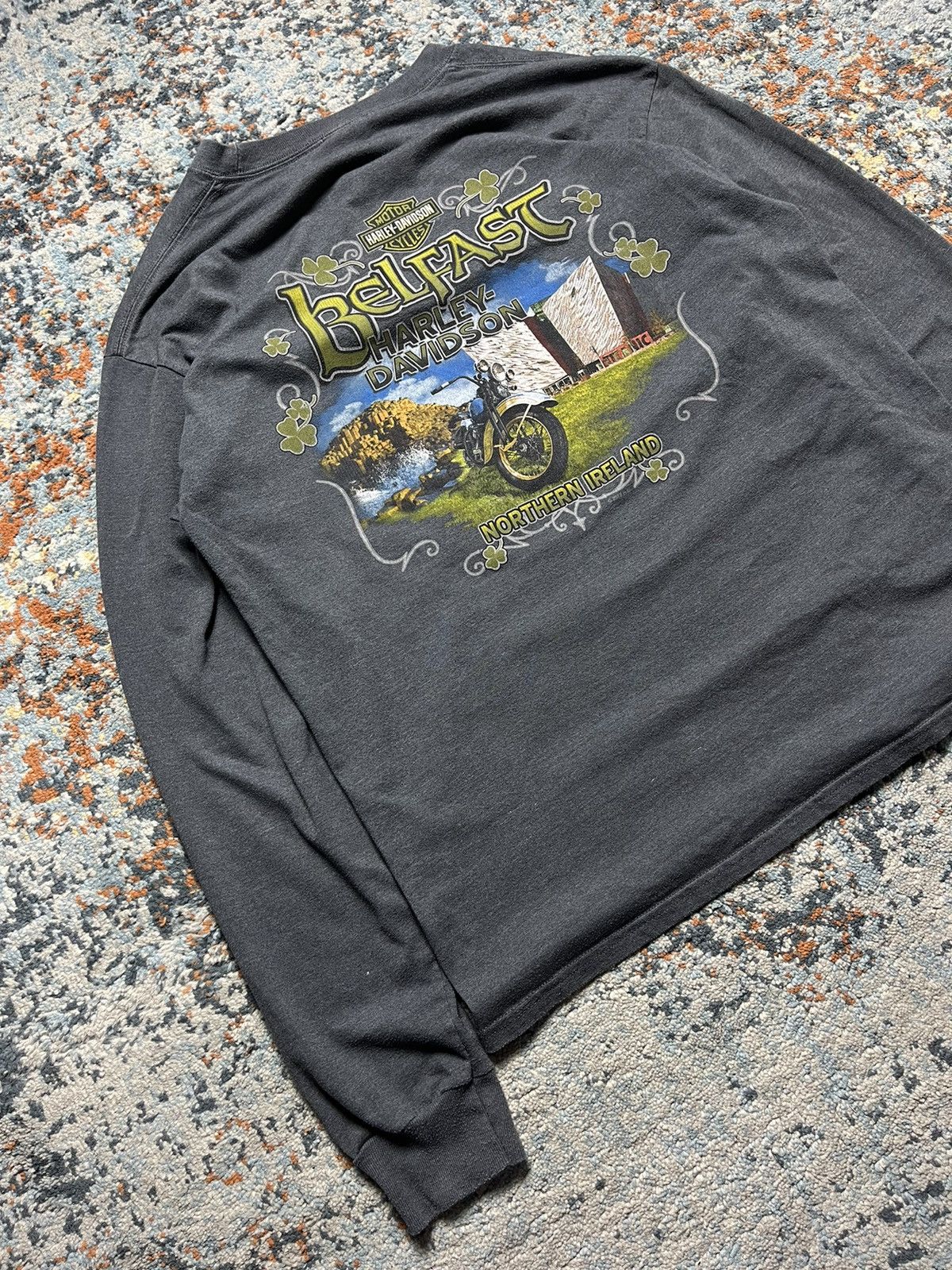 Harley Davidson Vintage 00s Harley Davidson Belfast Ireland long sleeve tee Size US XL / EU 56 / 4 - 3 Thumbnail