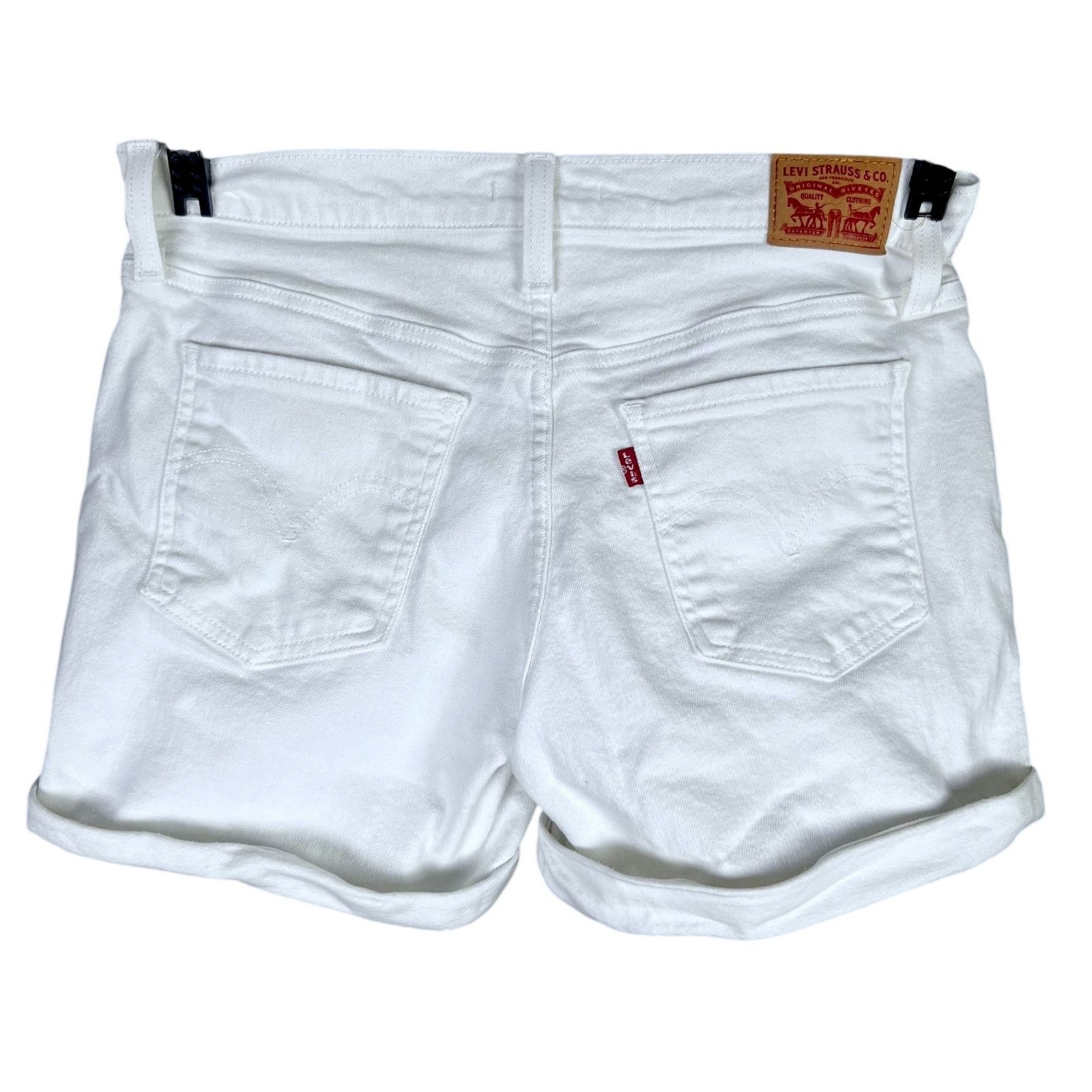 Levi's Levi's Women's 31 Mid Length White Summer 4" Jean Shorts Size 31" - 2 Thumbnail