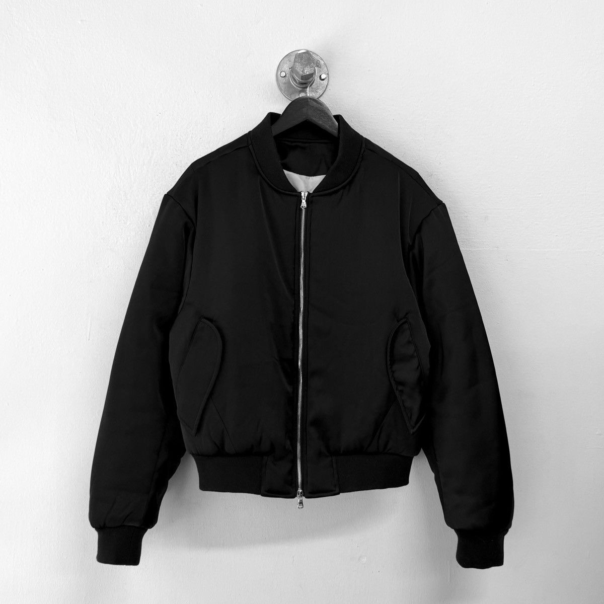 Vuja De VUJADE MAX SATIN PILLOW BOMBER JACKET IN BLACK | Grailed