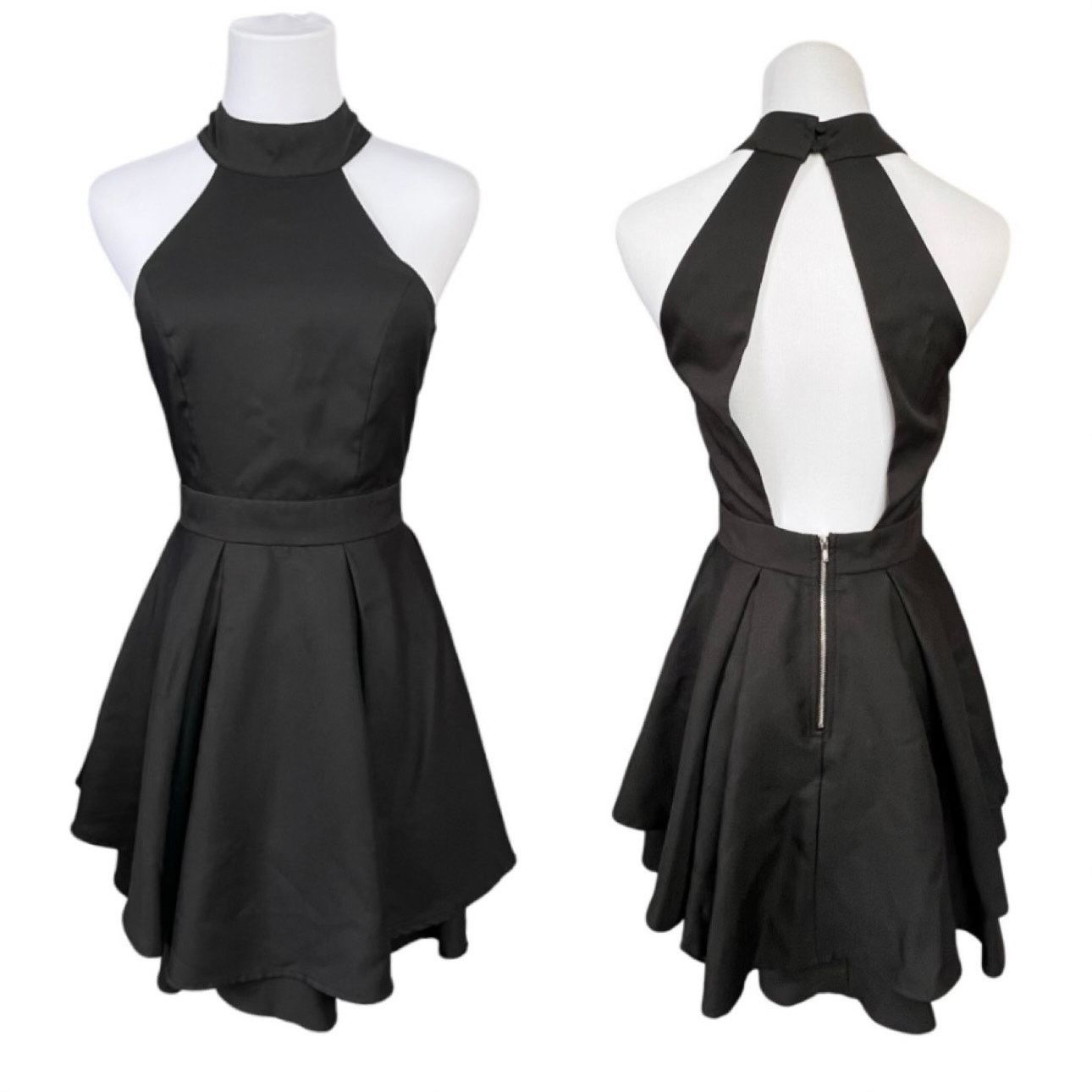 Other Lulu's Rehearsal Skate Dress Double Skirt Black Halter SMALL Size S / US 4 / IT 40 - 1 Thumbnail