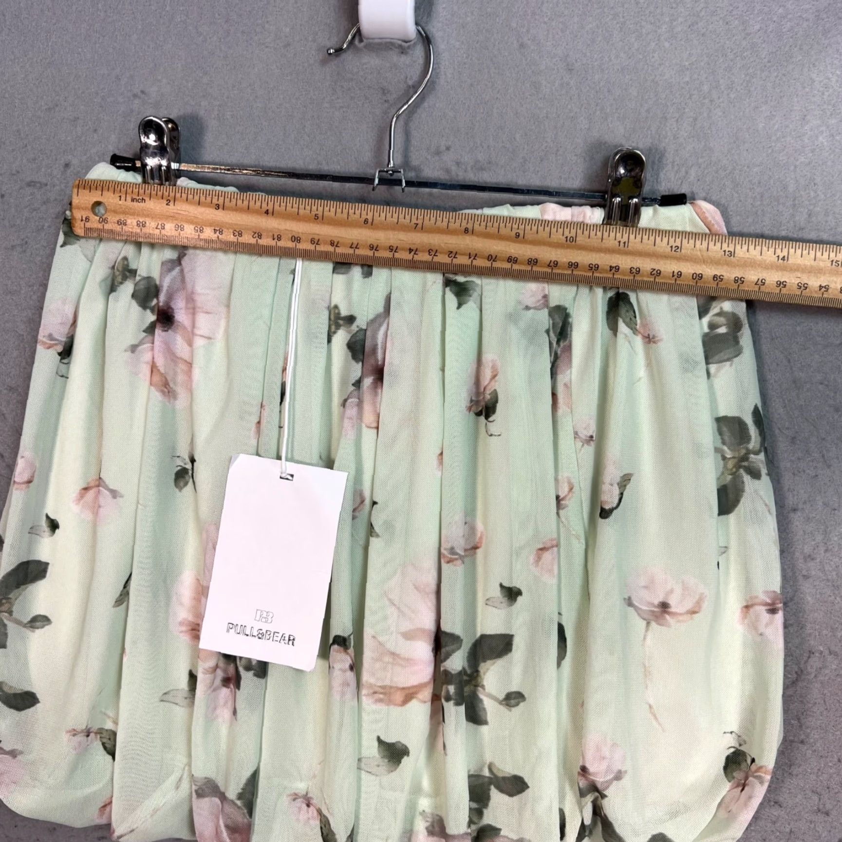 Vintage Pull&Bear Womens Skirt S Floral Green Mini Casual Summer Spring Shirt? Size 28" / US 6 / IT 42 - 5 Thumbnail