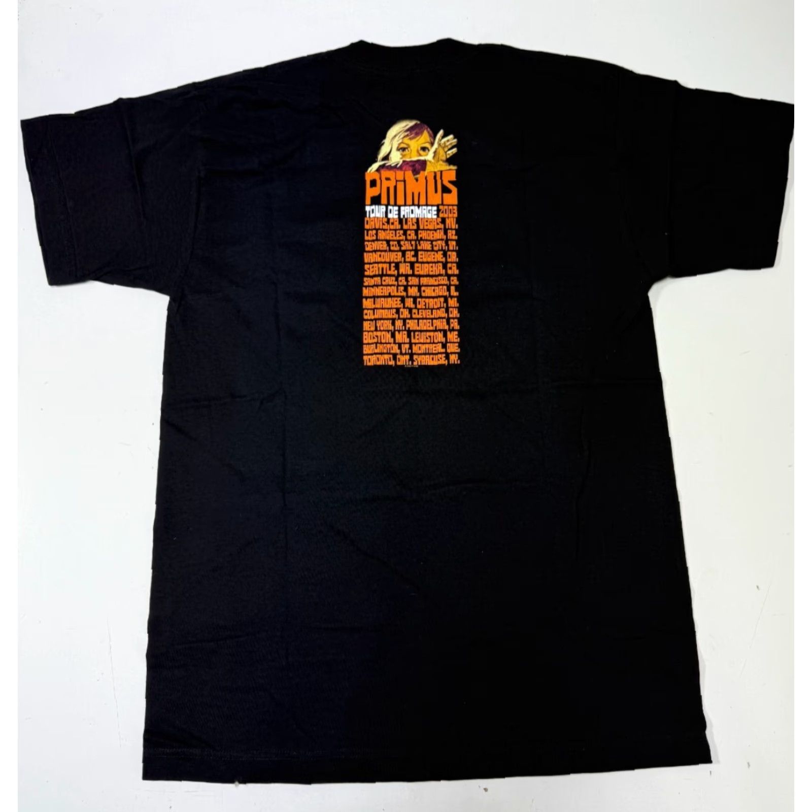 Vintage VINTAGE Primus 2003 Tour De Fromage T-Shirt Size M Black Graphic Print Music Mens Size US M / EU 48-50 / 2 - 6 Thumbnail