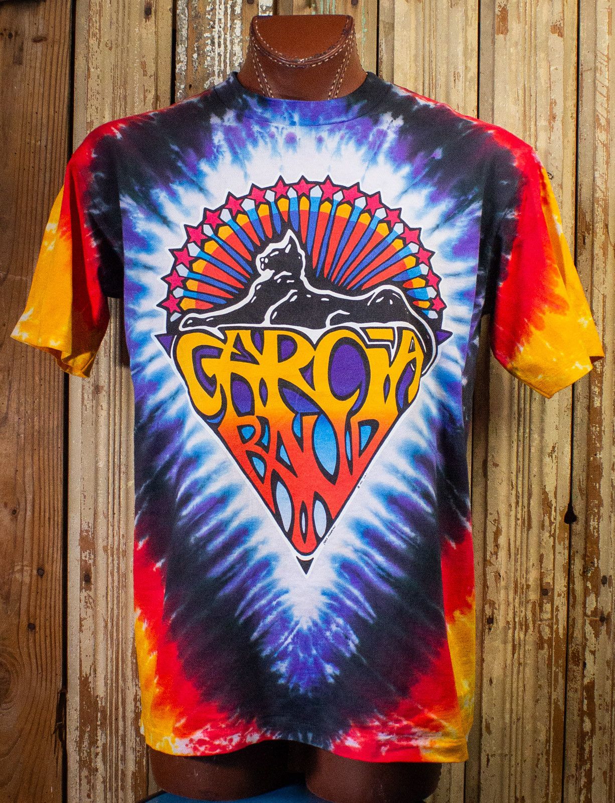 image of Band Tees x Vintage Jerry Garcia Band Cats Under The Stars T Shirt 1991 in Tie Dye, Men's (Size XL)