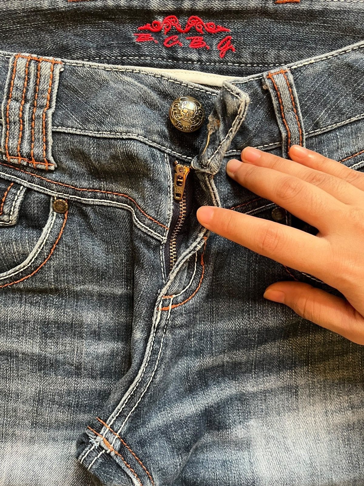 Bcbgmaxazria × Japanese Brand SALES🔥Vintage Japanese BCBG Buckle Flare Jeans Size 29" - 3 Thumbnail
