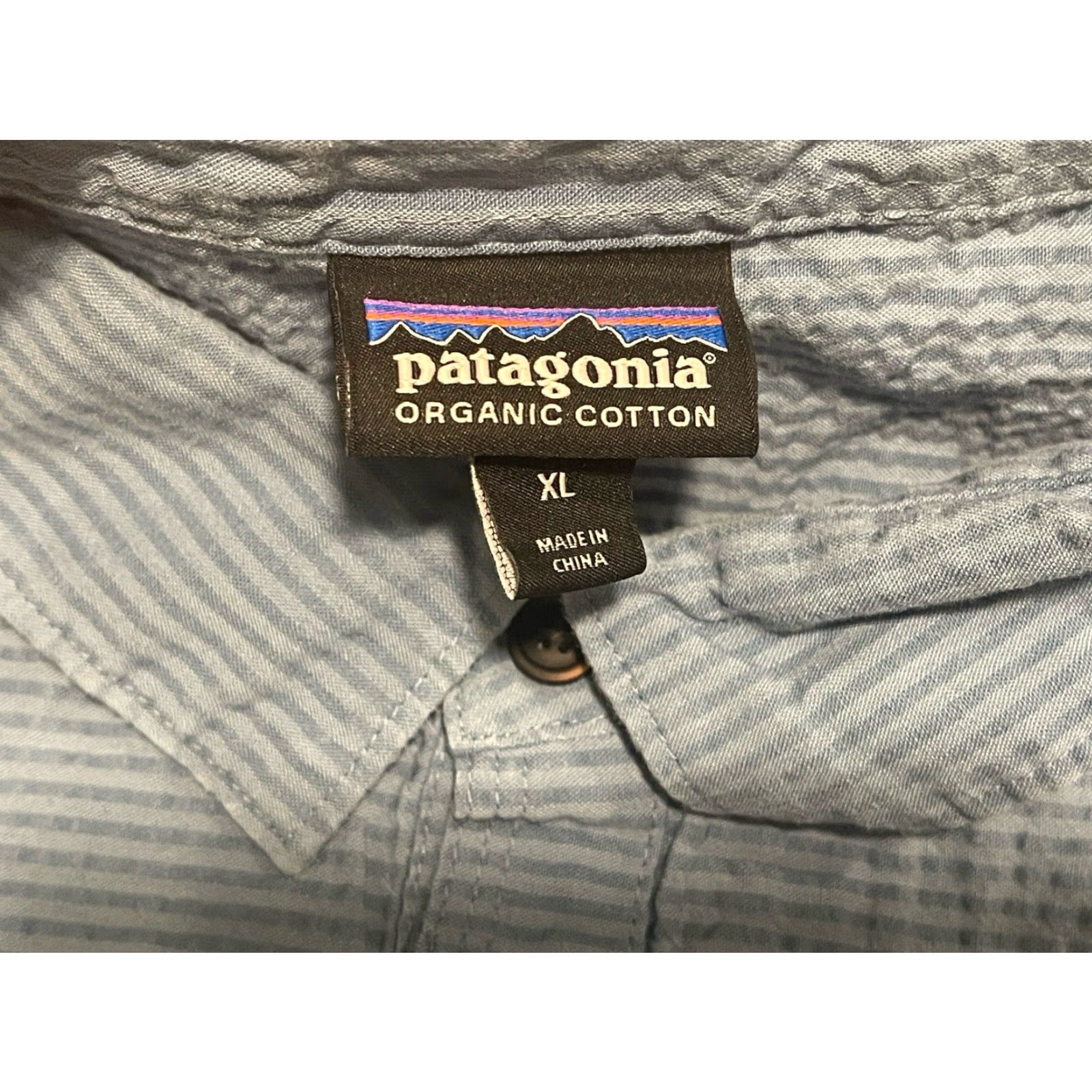 Patagonia Patagonia Shirt Mens XL Blue Stripe Wave Weave Organic Cotton Chest Pocket Button-Up Casual Size US XL / EU 56 / 4 - 5 Thumbnail