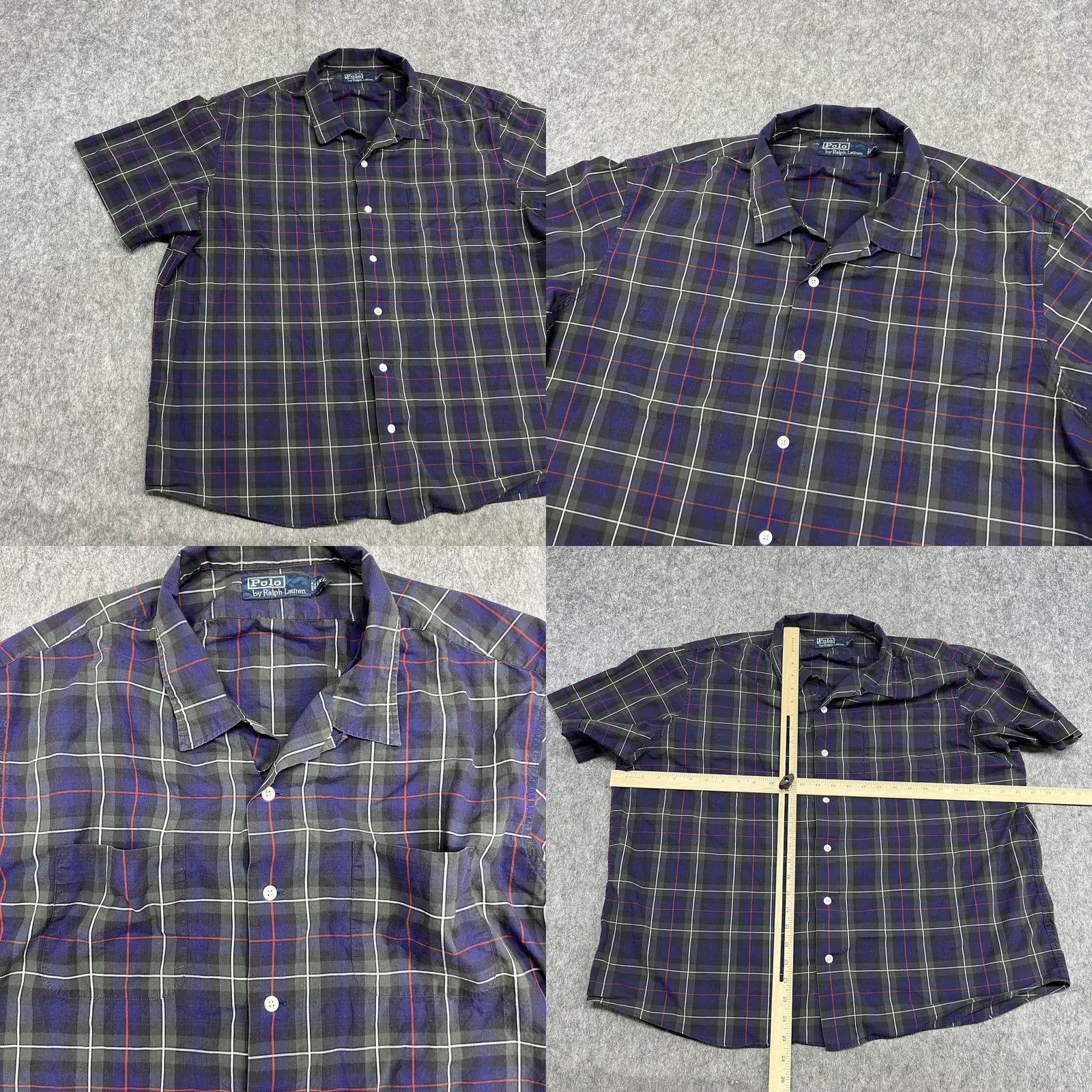 Polo Ralph Lauren Polo Ralph Lauren Shirt Mens 2XL Blue Plaid Short Sleeve Button Camp Loop Neck Size US XXL / EU 58 / 5 - 9 Thumbnail