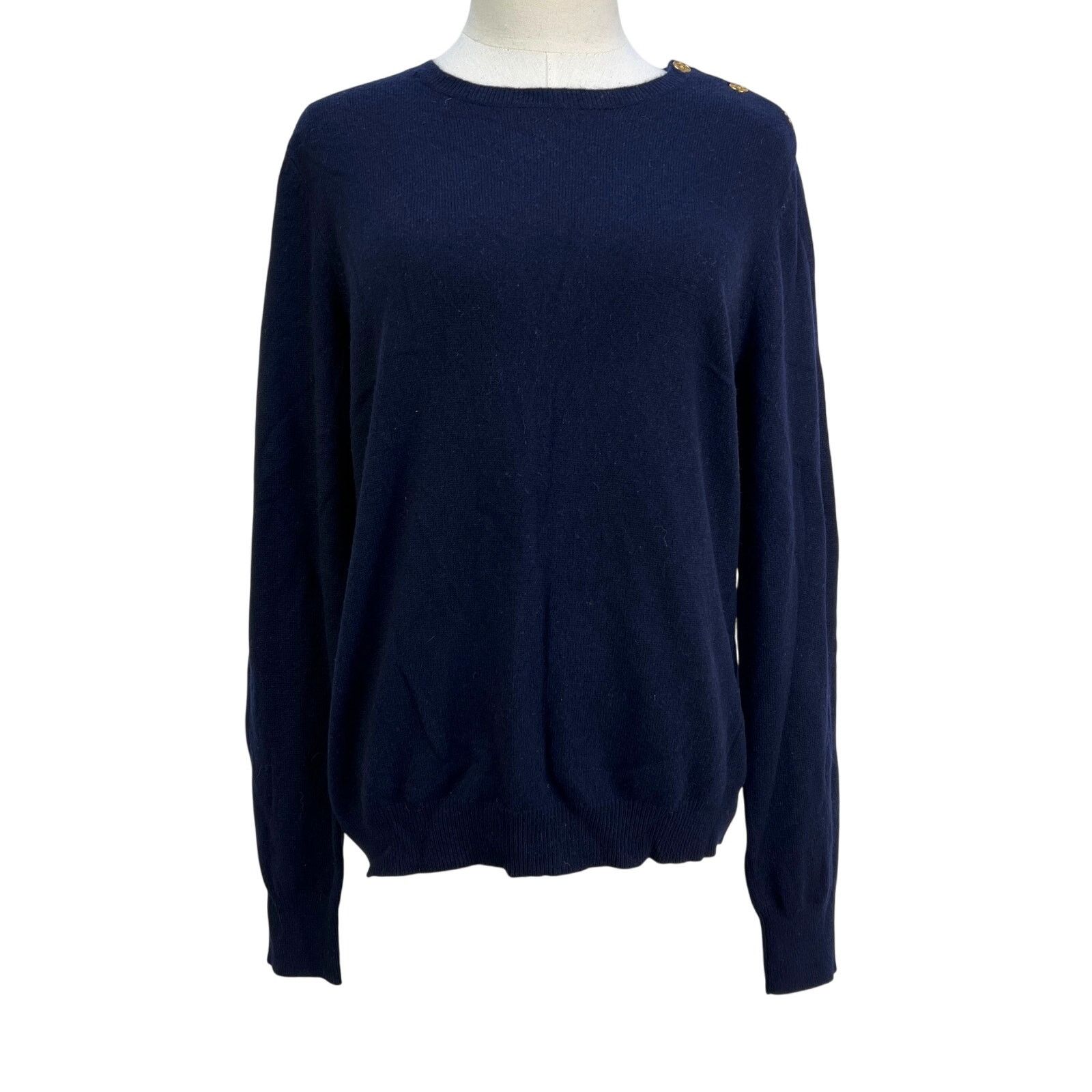 Lauren Ralph Lauren Lauren Ralph Lauren Cashmere Sweater Navy Blue Size XL / US 12-14 / IT 48-50 - 1 Thumbnail