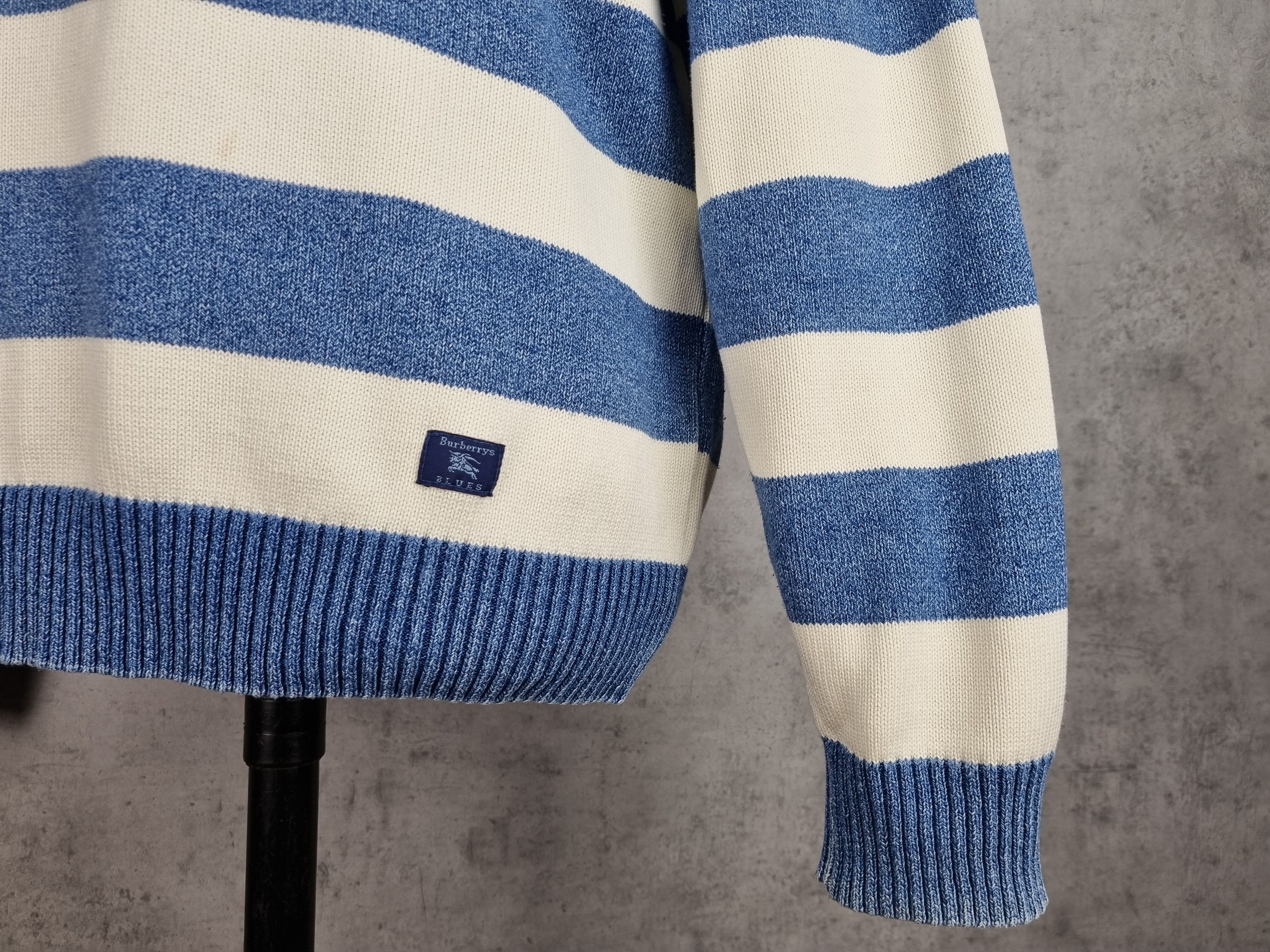 Burberry × Burberry Prorsum × Vintage Burberrys Blues Striped Sweater Size US L / EU 52-54 / 3 - 8 Thumbnail